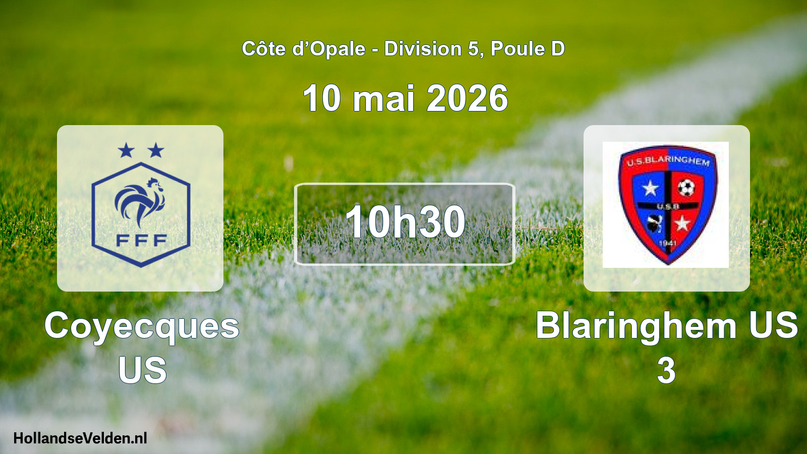 Match programmé: Coyecques US - Blaringhem US 3 (10 mai 2026)