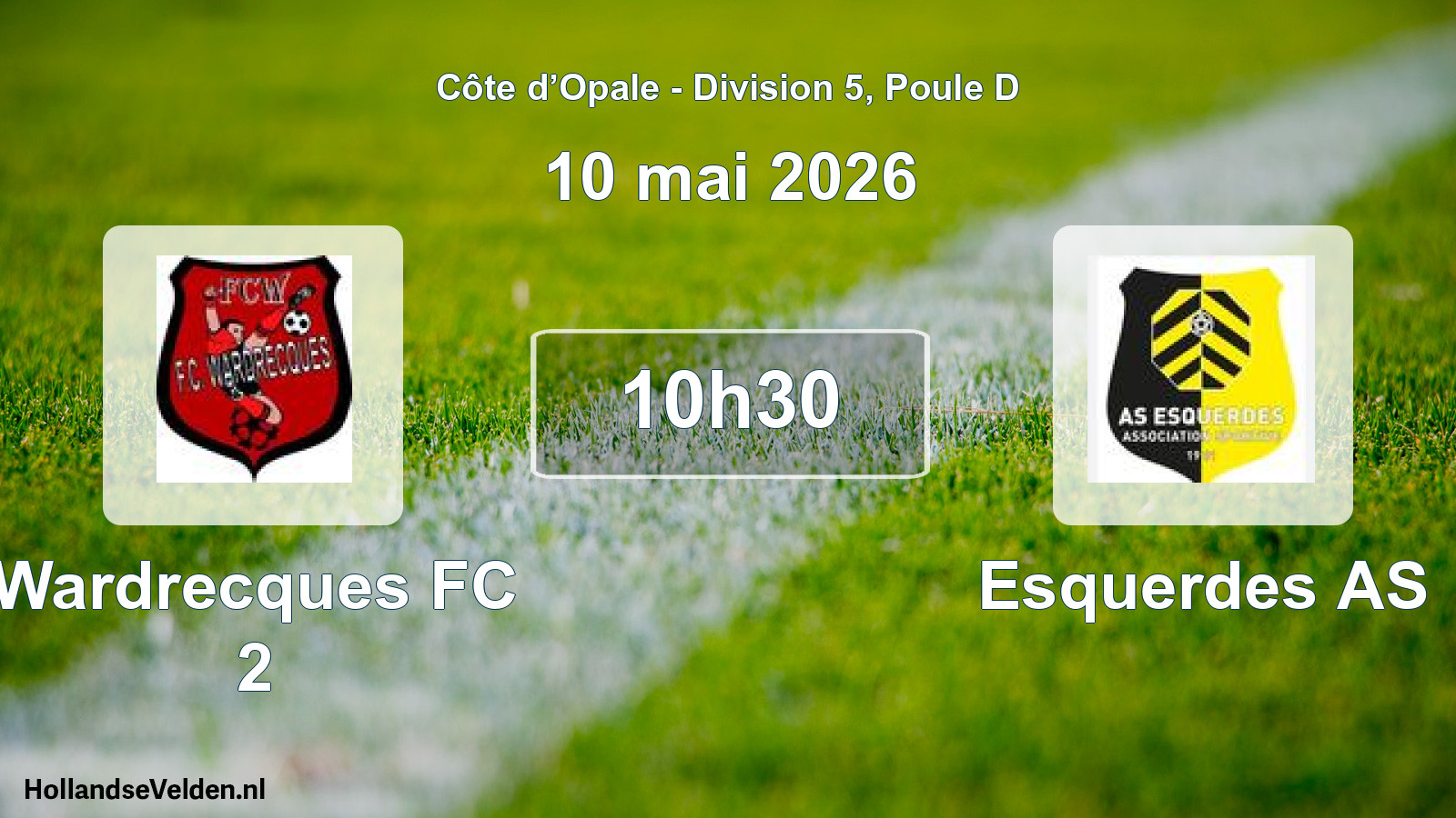 Match programmé: Wardrecques FC 2 - Esquerdes AS (10 mai 2026)