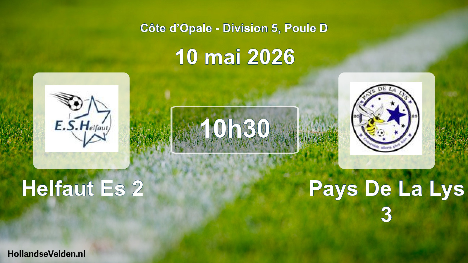 Geplande wedstrijd: Helfaut Es 2 - Pays De La Lys 3 (10 mei 2026)