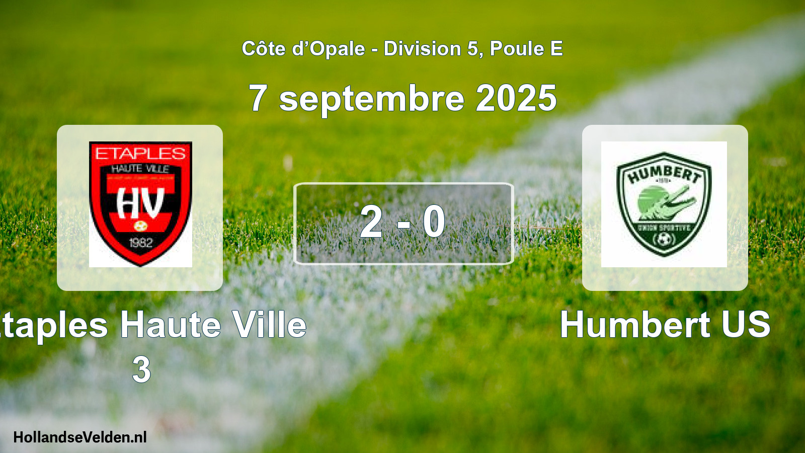 Total number of matches played: Etaples Haute Ville 3 - Humbert US 2 - 0 (7 September 2025)