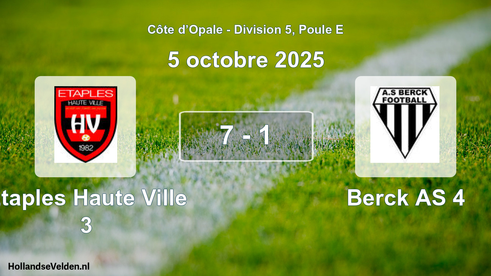 Total number of matches played: Etaples Haute Ville 3 - Berck AS 4 7 - 1 (5 October 2025)