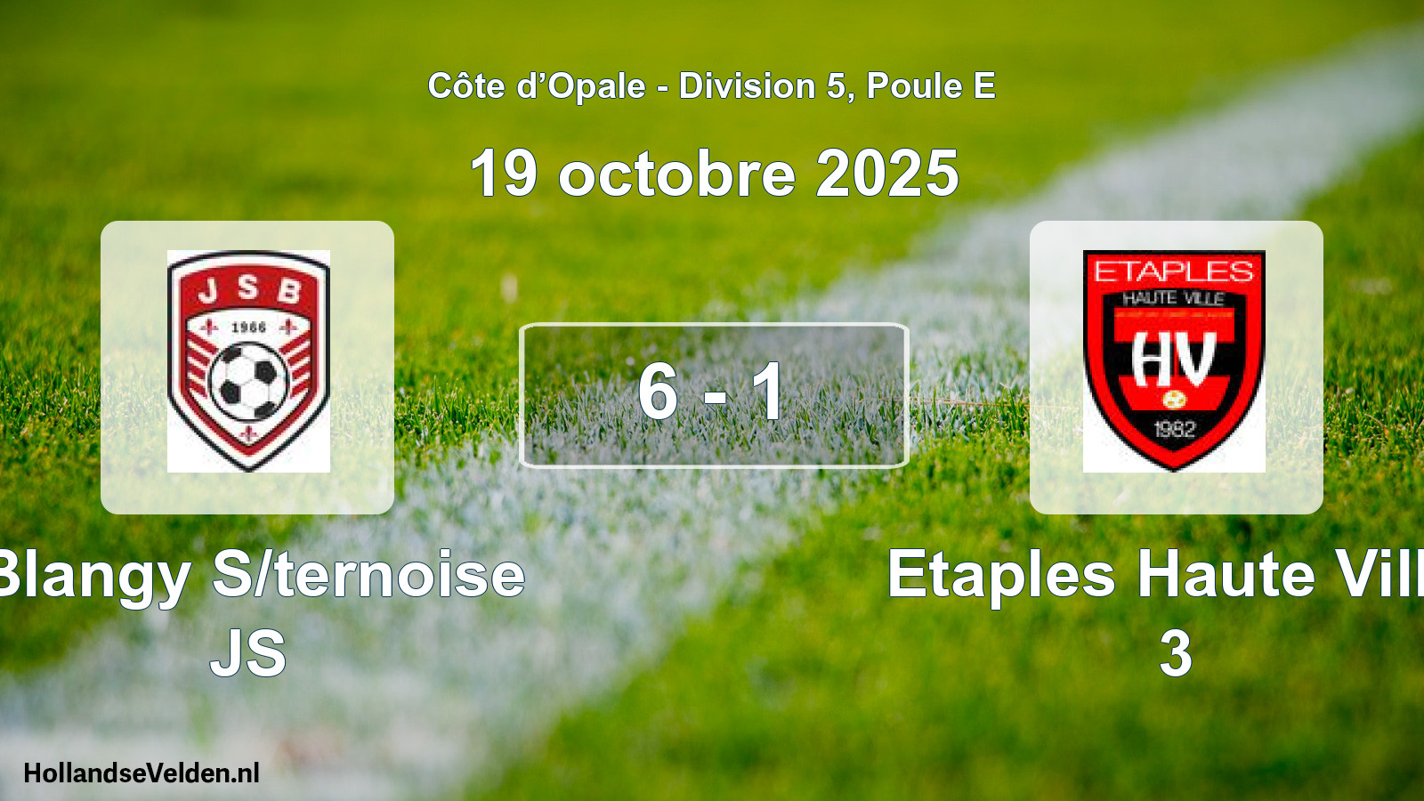 Match joué: Blangy S/ternoise JS - Etaples Haute Ville 3 6 - 1 (19 octobre 2025)
