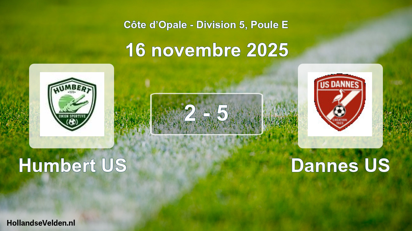 Match joué: Humbert US - Dannes US 2 - 5 (16 novembre 2025)