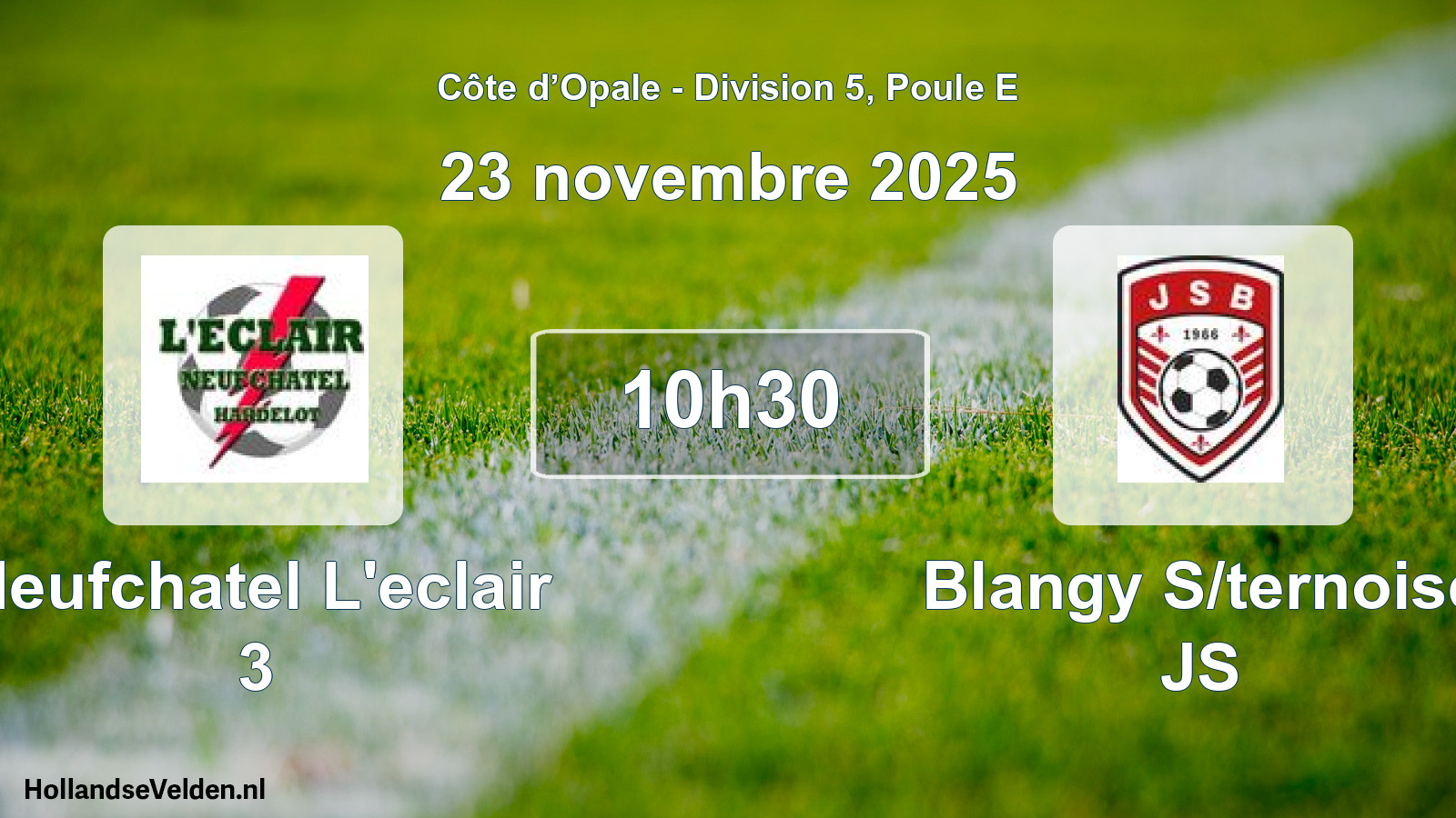 Match programmé: Neufchatel L'eclair 3 - Blangy S/ternoise JS (23 novembre 2025)