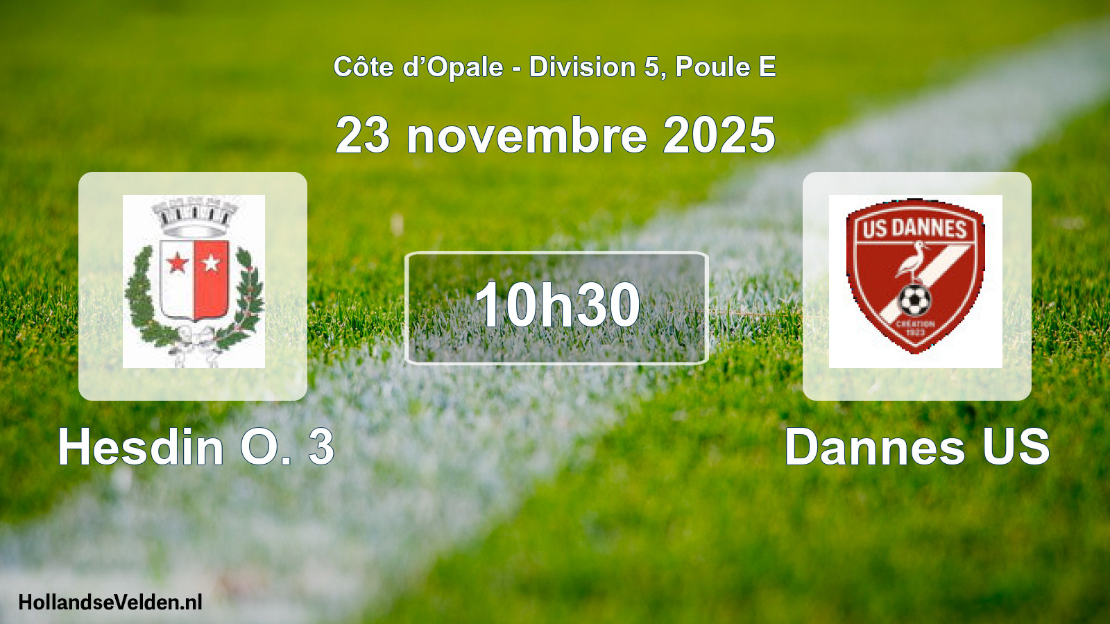 Match programmé: Hesdin O. 3 - Dannes US (23 novembre 2025)
