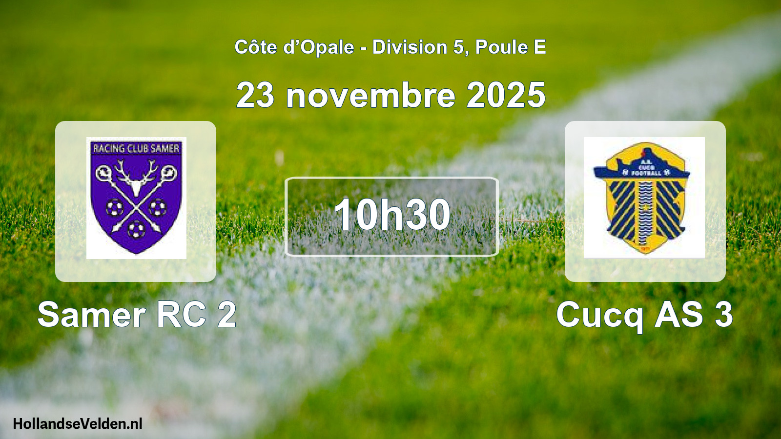 Match programmé: Samer RC 2 - Cucq AS 3 (23 novembre 2025)