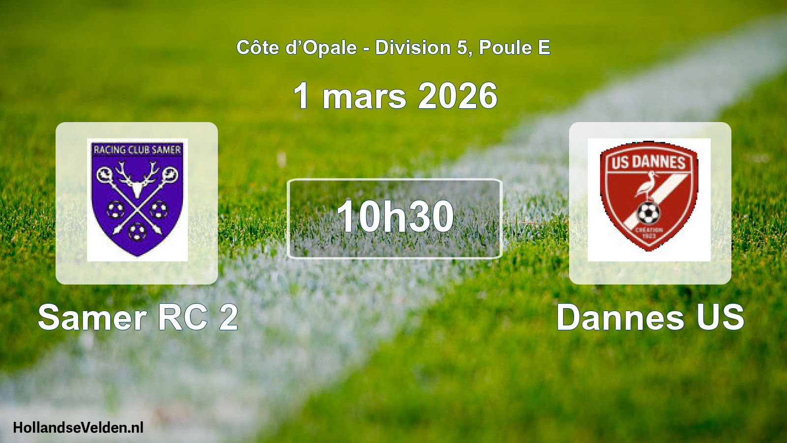 Match programmé: Samer RC 2 - Dannes US (1 mars 2026)