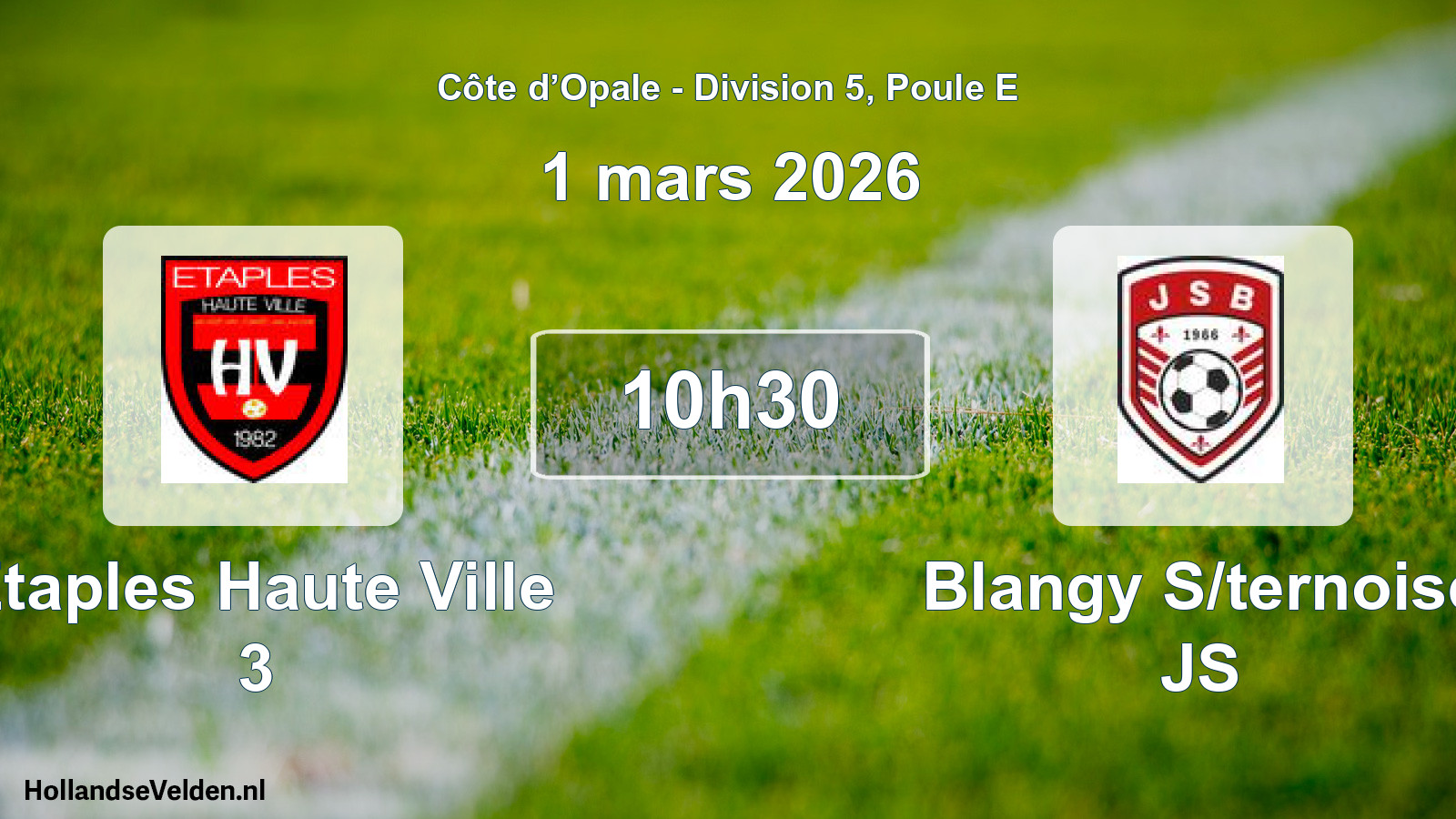 Match programmé: Etaples Haute Ville 3 - Blangy S/ternoise JS (1 mars 2026)