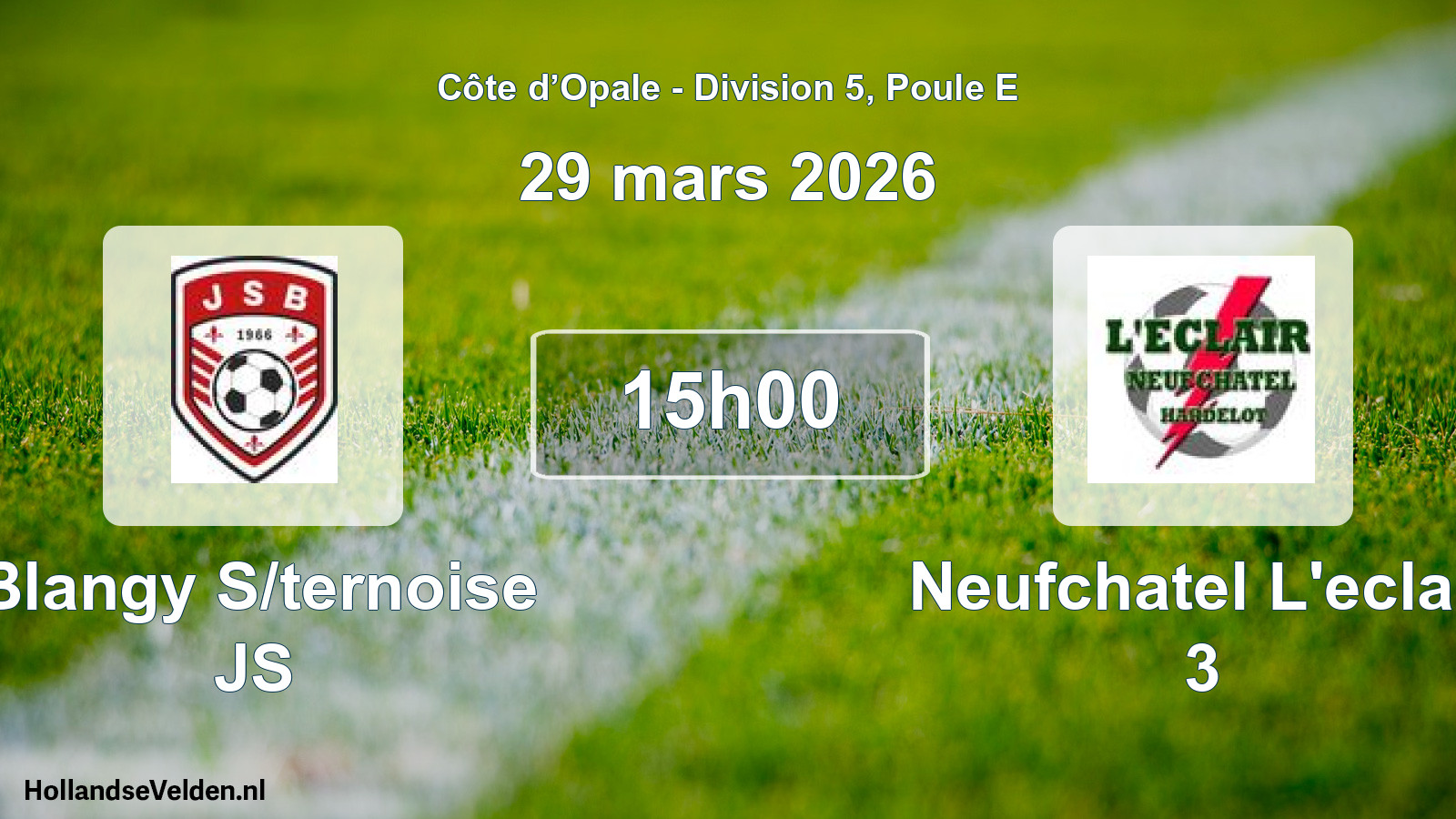 Match programmé: Blangy S/ternoise JS - Neufchatel L'eclair 3 (29 mars 2026)