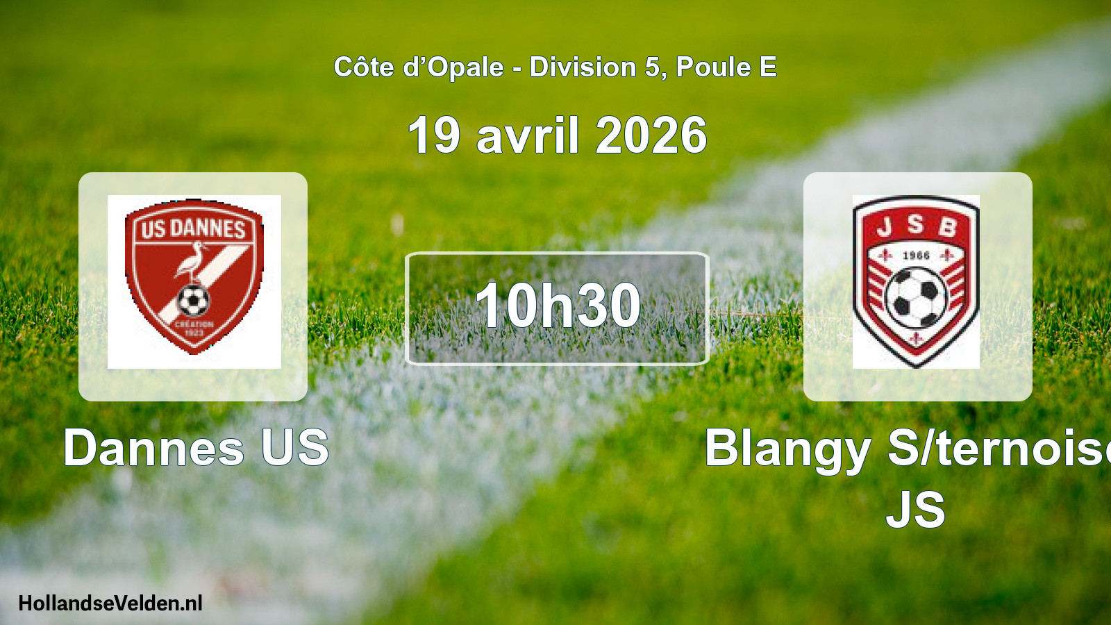 Match programmé: Dannes US - Blangy S/ternoise JS (19 avril 2026)