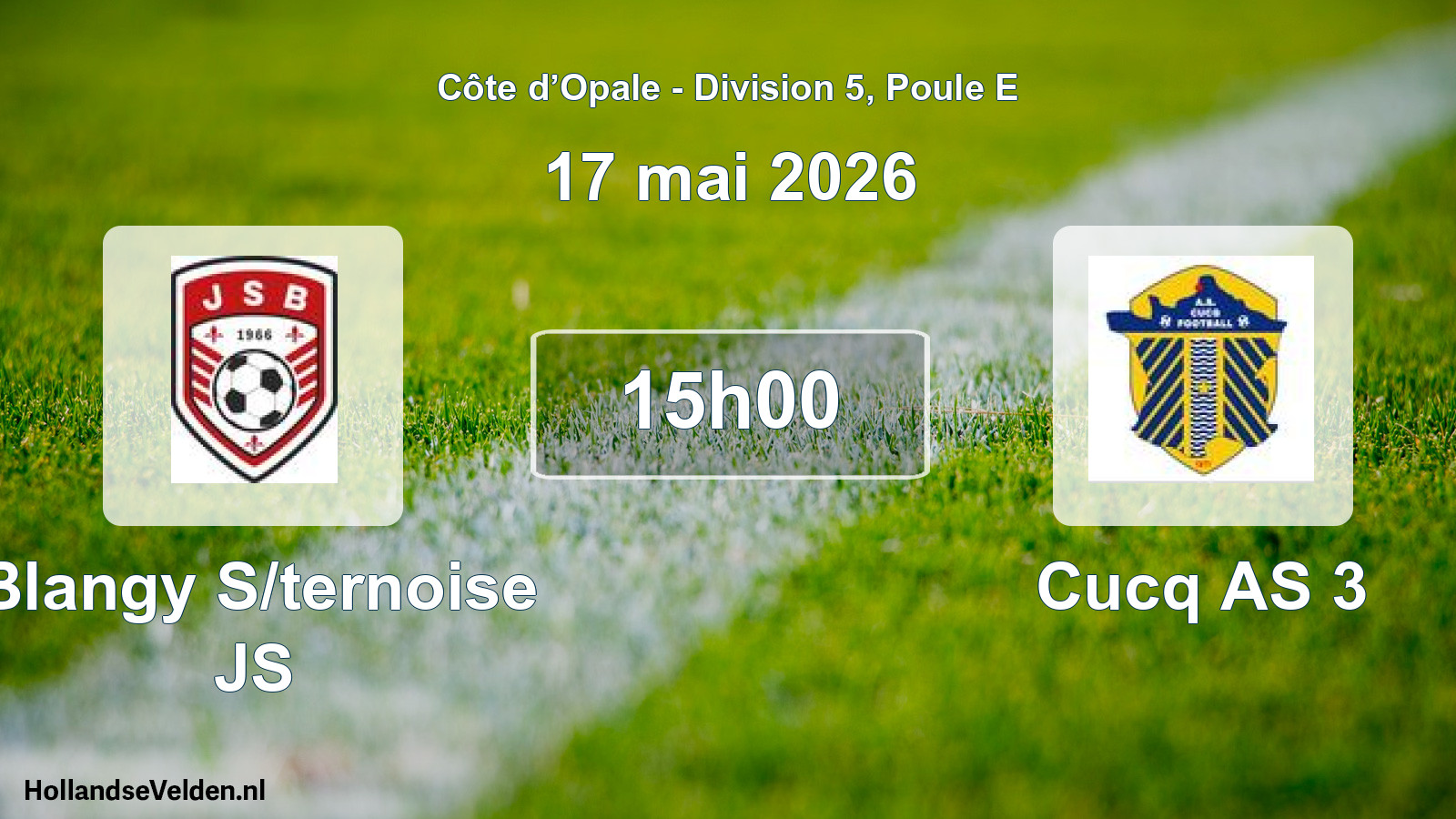 Match programmé: Blangy S/ternoise JS - Cucq AS 3 (17 mai 2026)