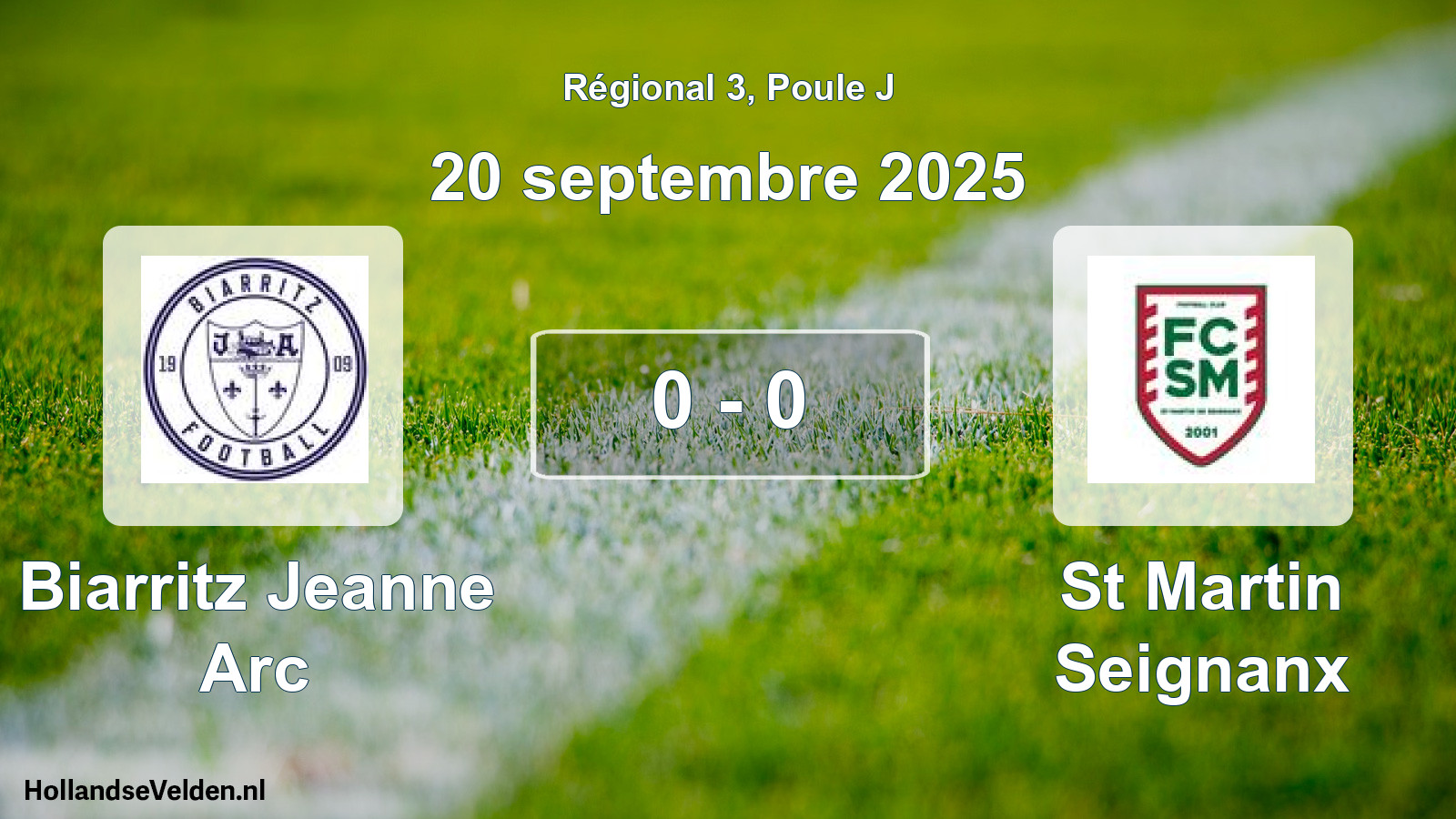 Gespeelde wedstrijd: Biarritz Jeanne Arc - St Martin Seignanx 0 - 0 (20 septembre 2025)