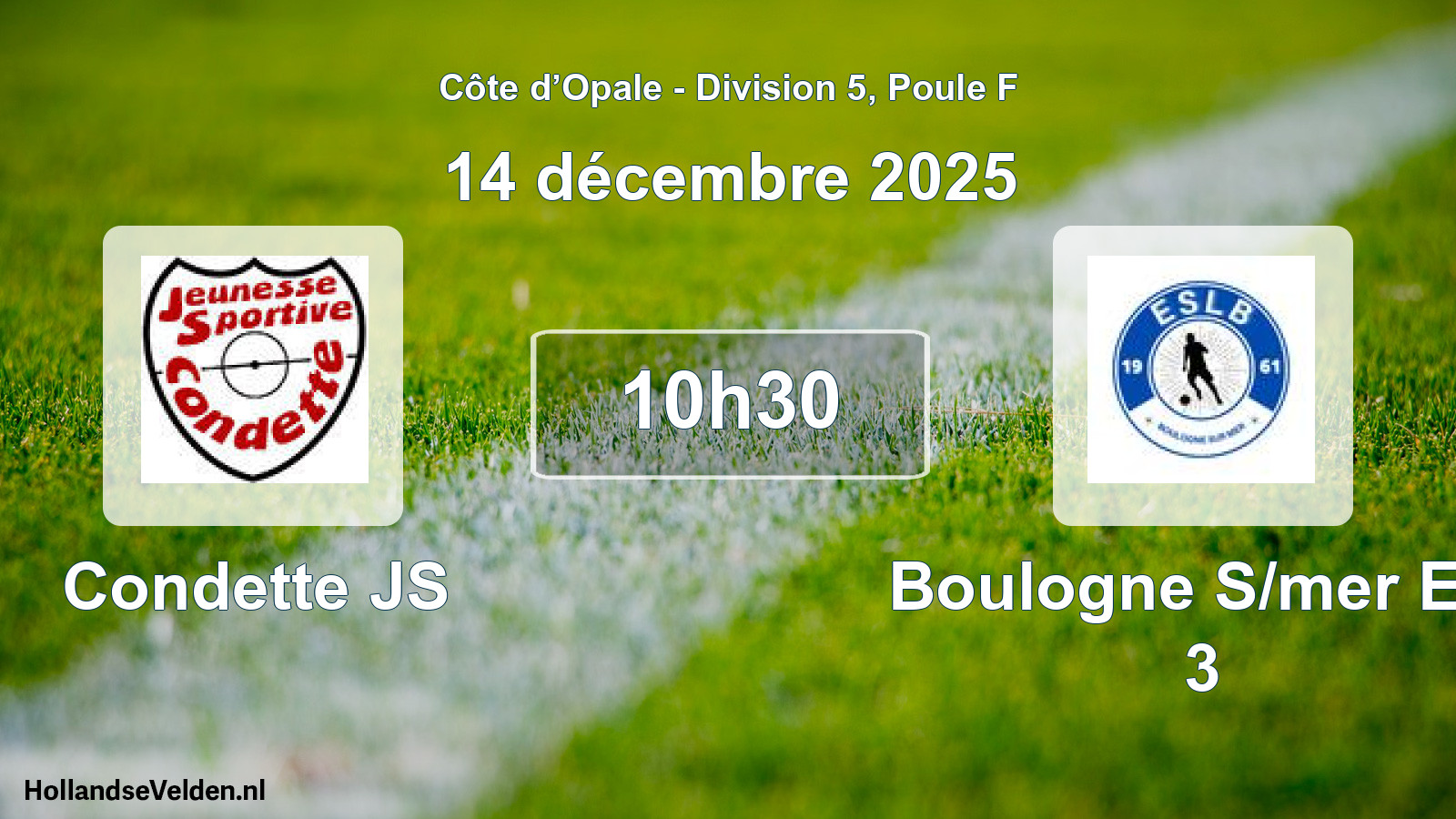 Scheduled Match: Condette JS - Boulogne S/mer Esl 3 (14 December 2025)
