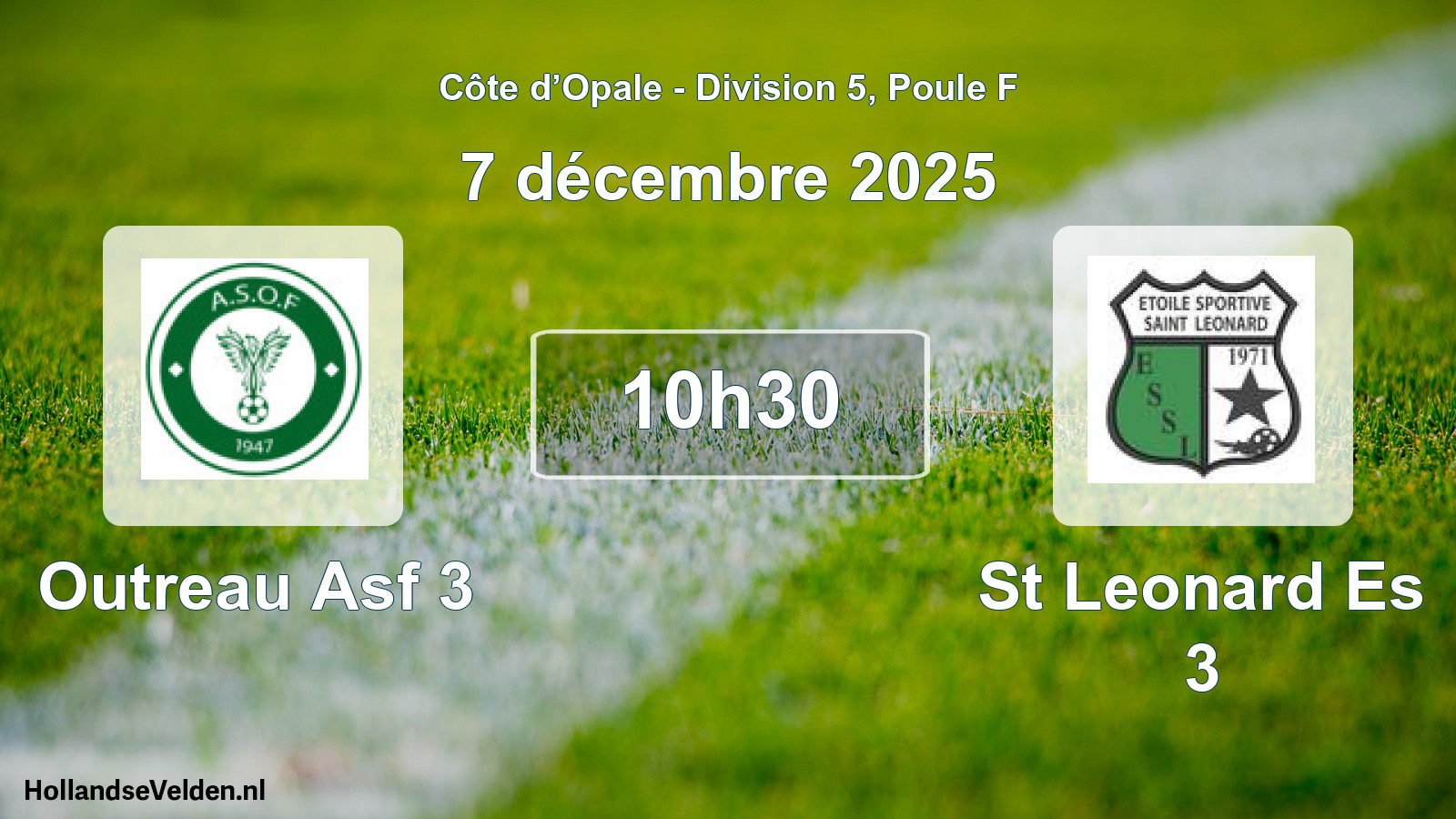 Match programmé: Outreau Asf 3 - St Leonard Es 3 (7 décembre 2025)