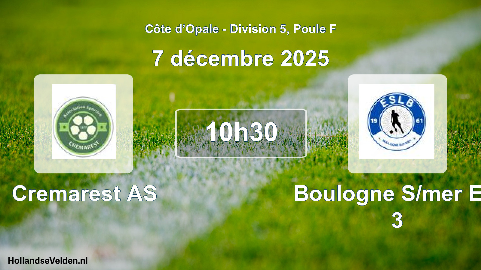 Scheduled Match: Cremarest AS - Boulogne S/mer Esl 3 (7 December 2025)