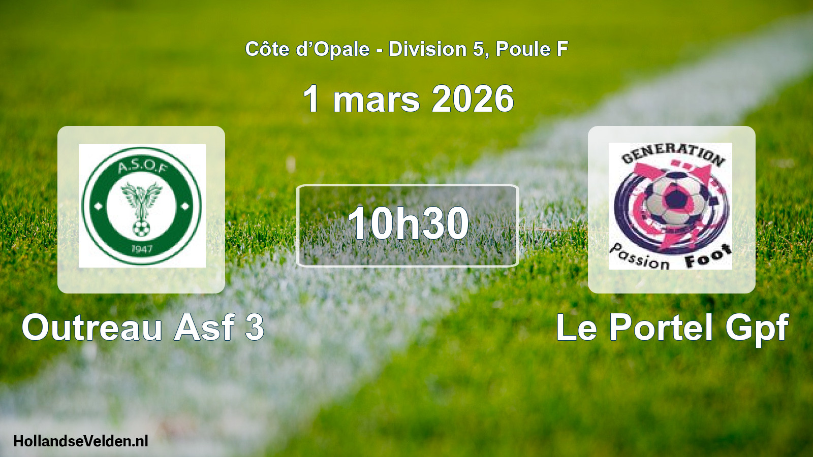 Scheduled Match: Outreau Asf 3 - Le Portel Gpf (1 March 2026)