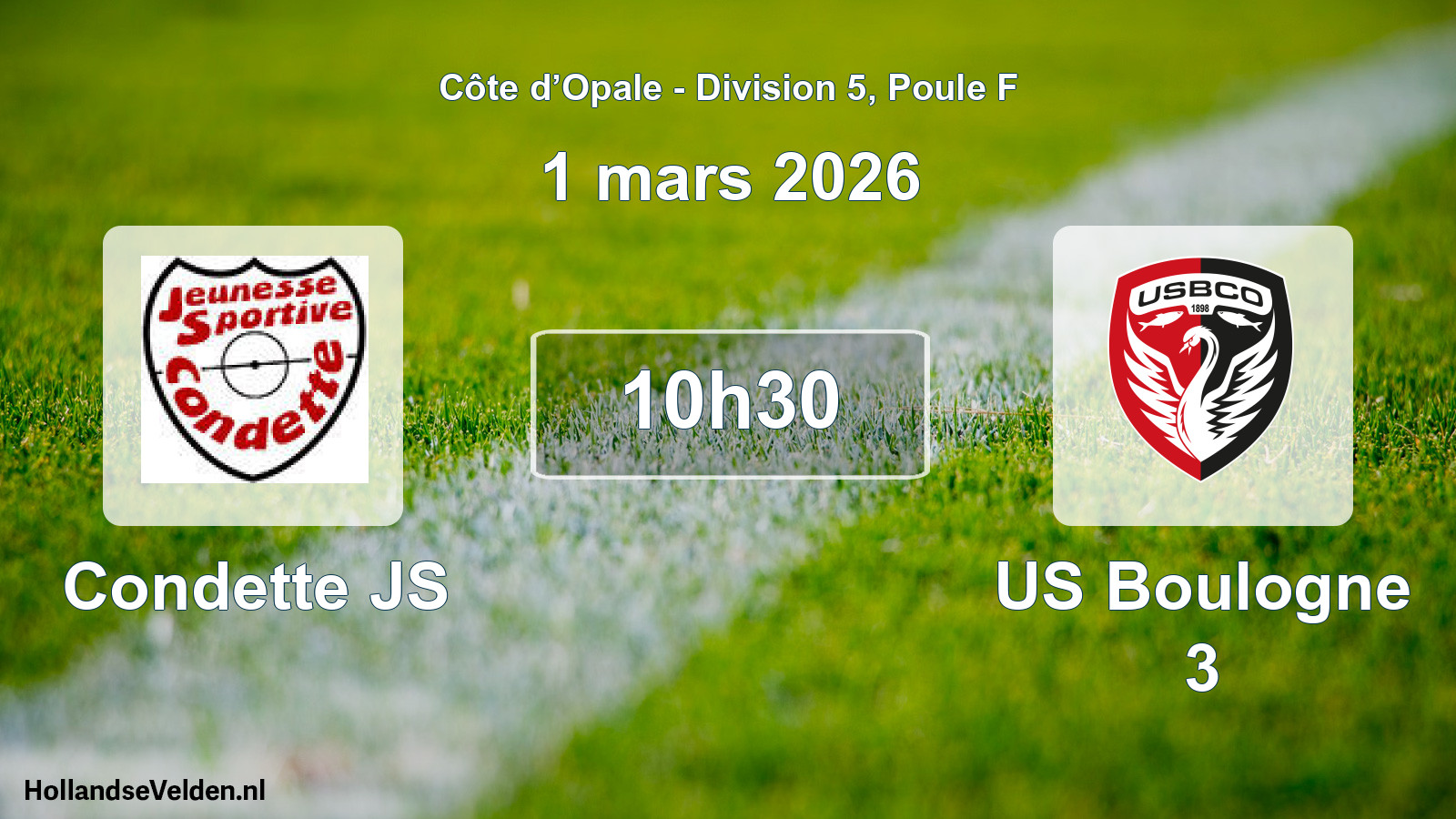 Match programmé: Condette JS - US Boulogne 3 (1 mars 2026)