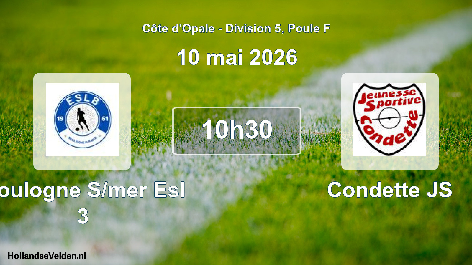 Scheduled Match: Boulogne S/mer Esl 3 - Condette JS (10 May 2026)