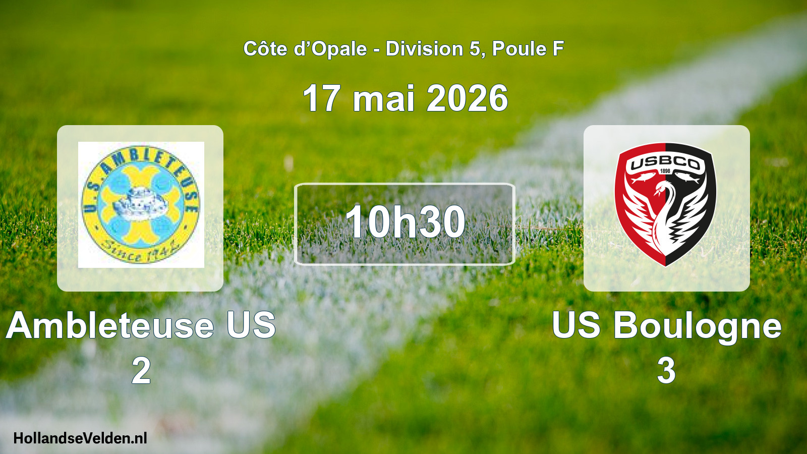 Match programmé: Ambleteuse US 2 - US Boulogne 3 (17 mai 2026)