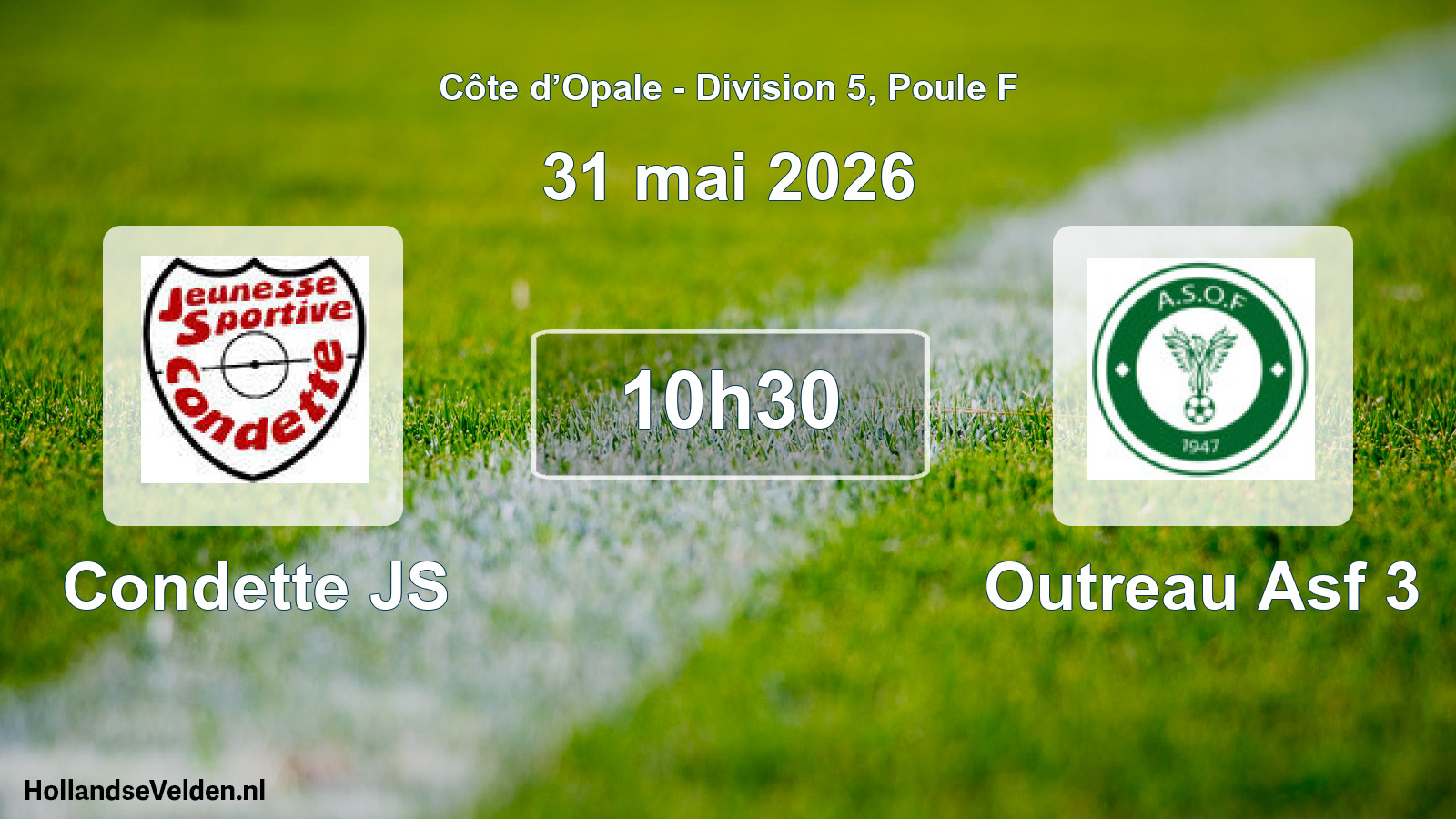 Match programmé: Condette JS - Outreau Asf 3 (31 mai 2026)
