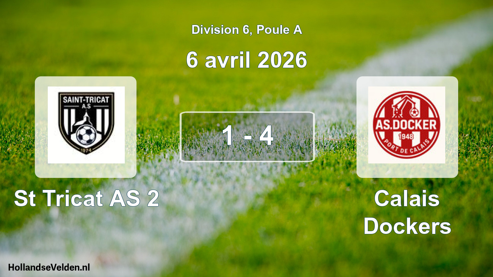 Gespeelde wedstrijd: St Tricat AS 2 - Calais Dockers 1 - 4 (6 april 2026)