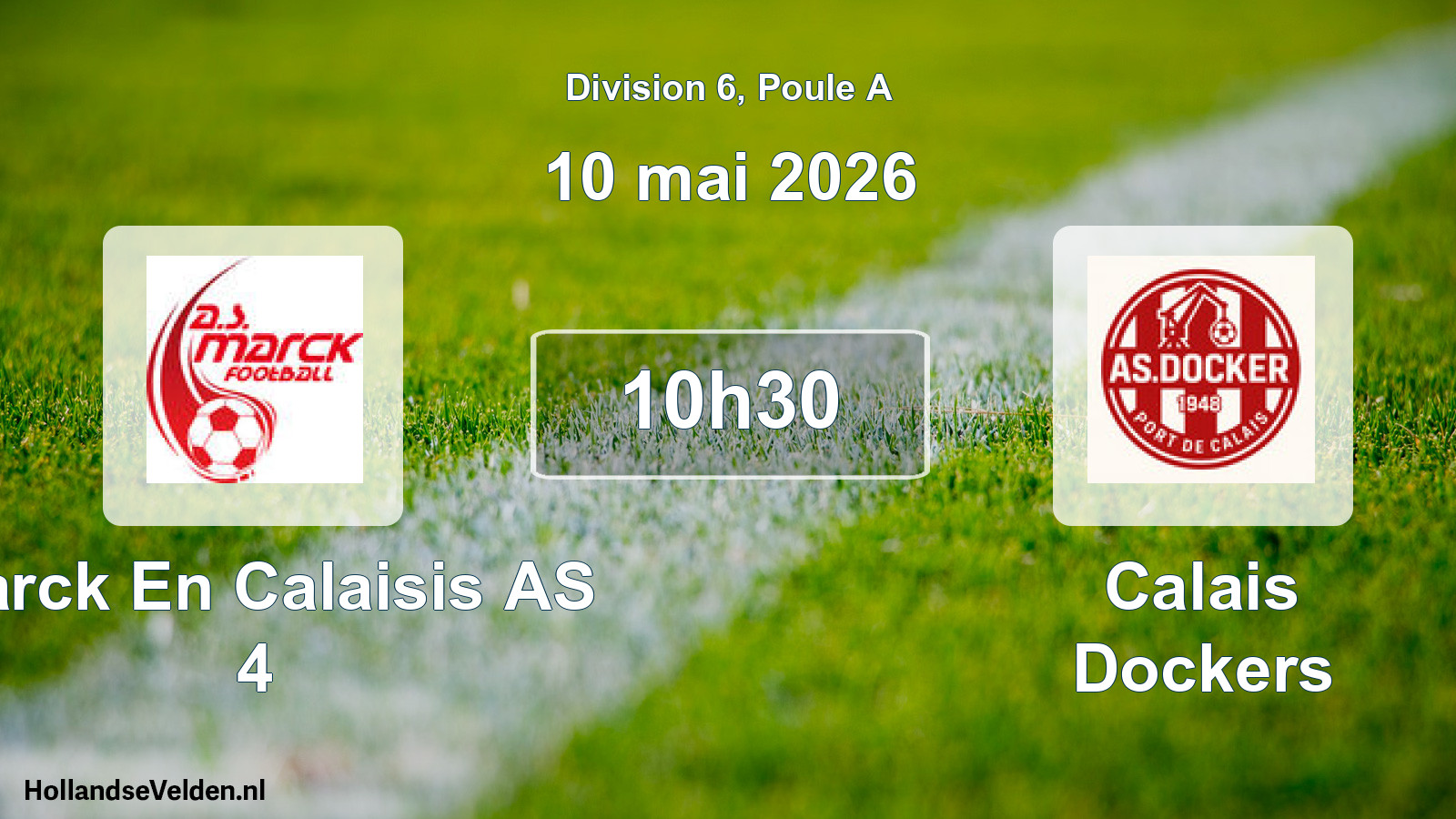 Match programmé: Marck En Calaisis AS 4 - Calais Dockers (10 mai 2026)