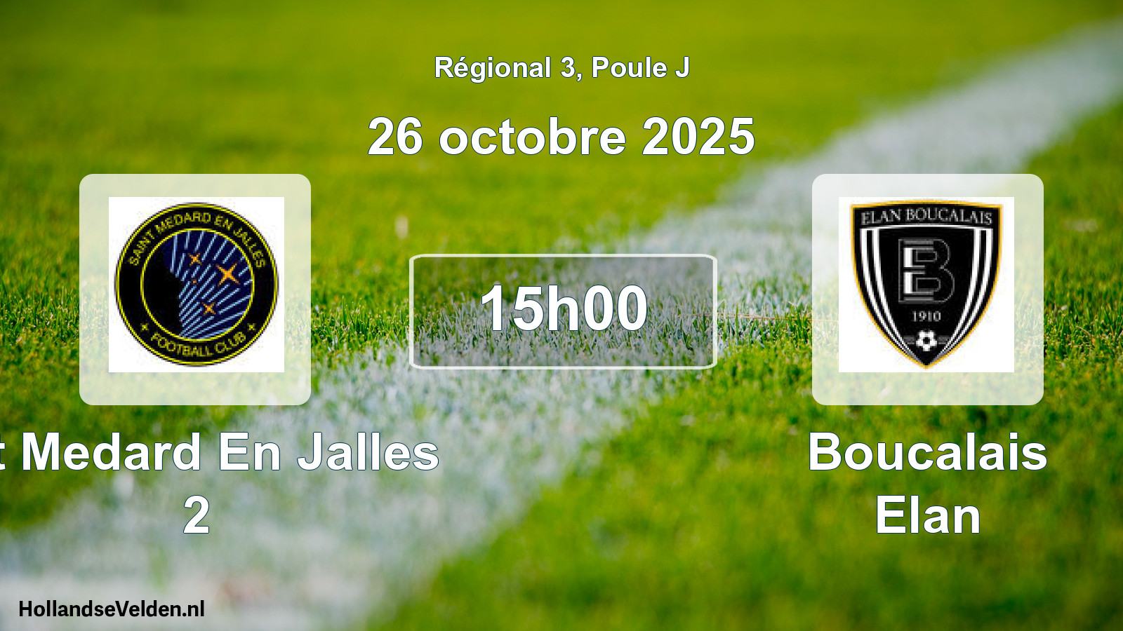 Geplande wedstrijd: St Medard En Jalles 2 - Boucalais Elan (26 octobre 2025)
