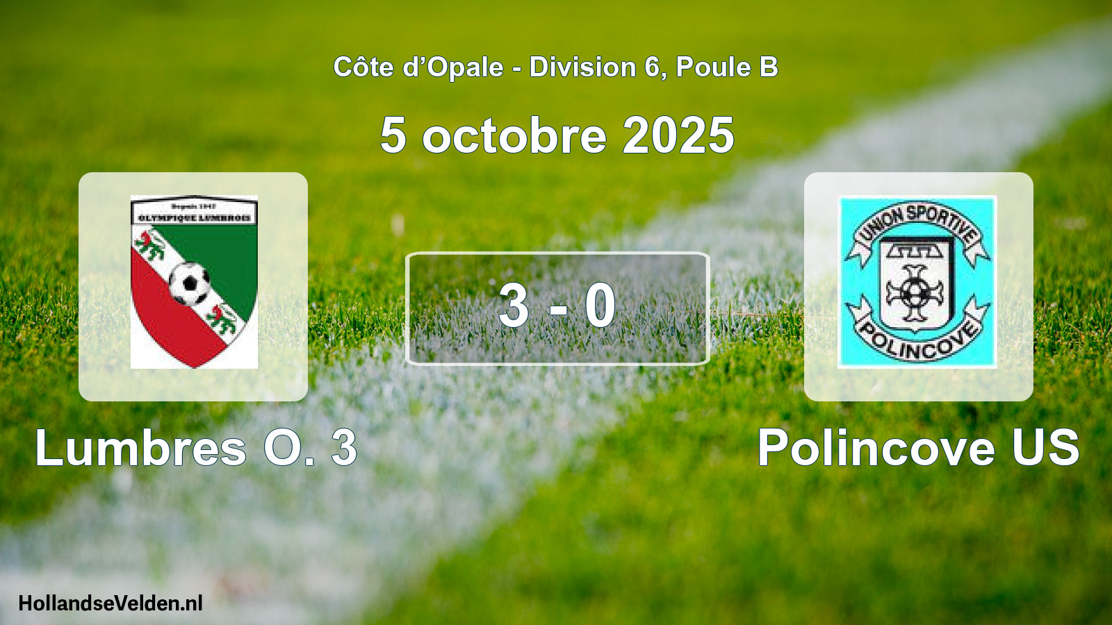 Match joué: Lumbres O. 3 - Polincove US 3 - 0 (5 octobre 2025)