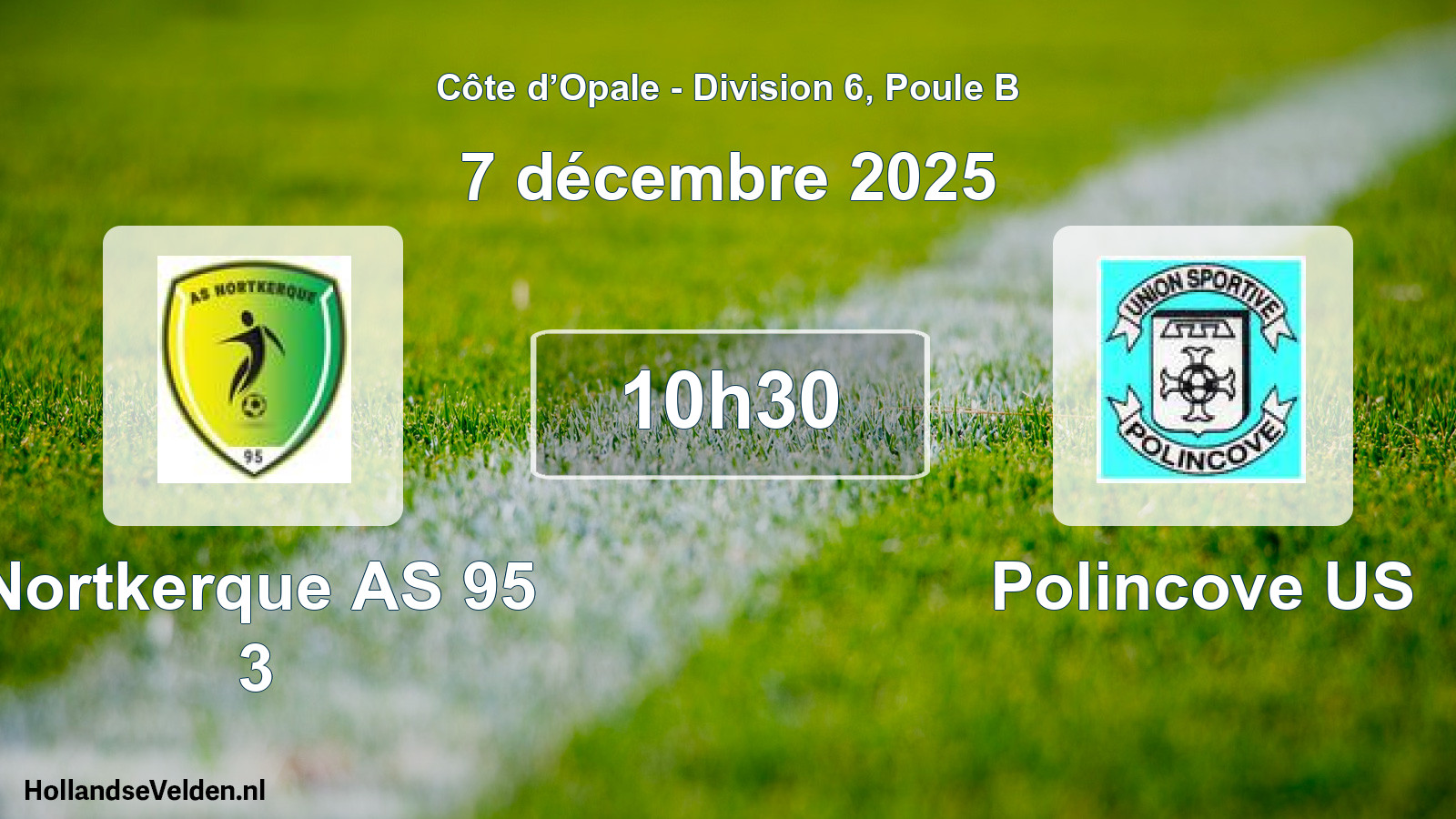 Match programmé: Nortkerque AS 95 3 - Polincove US (7 décembre 2025)