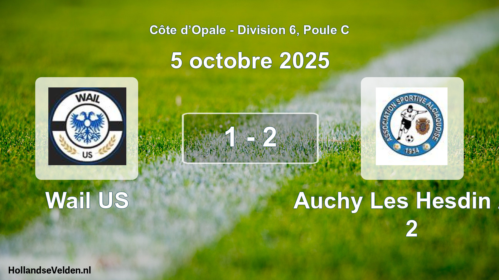 Match joué: Wail US - Auchy Les Hesdin AS 2 1 - 2 (5 octobre 2025)