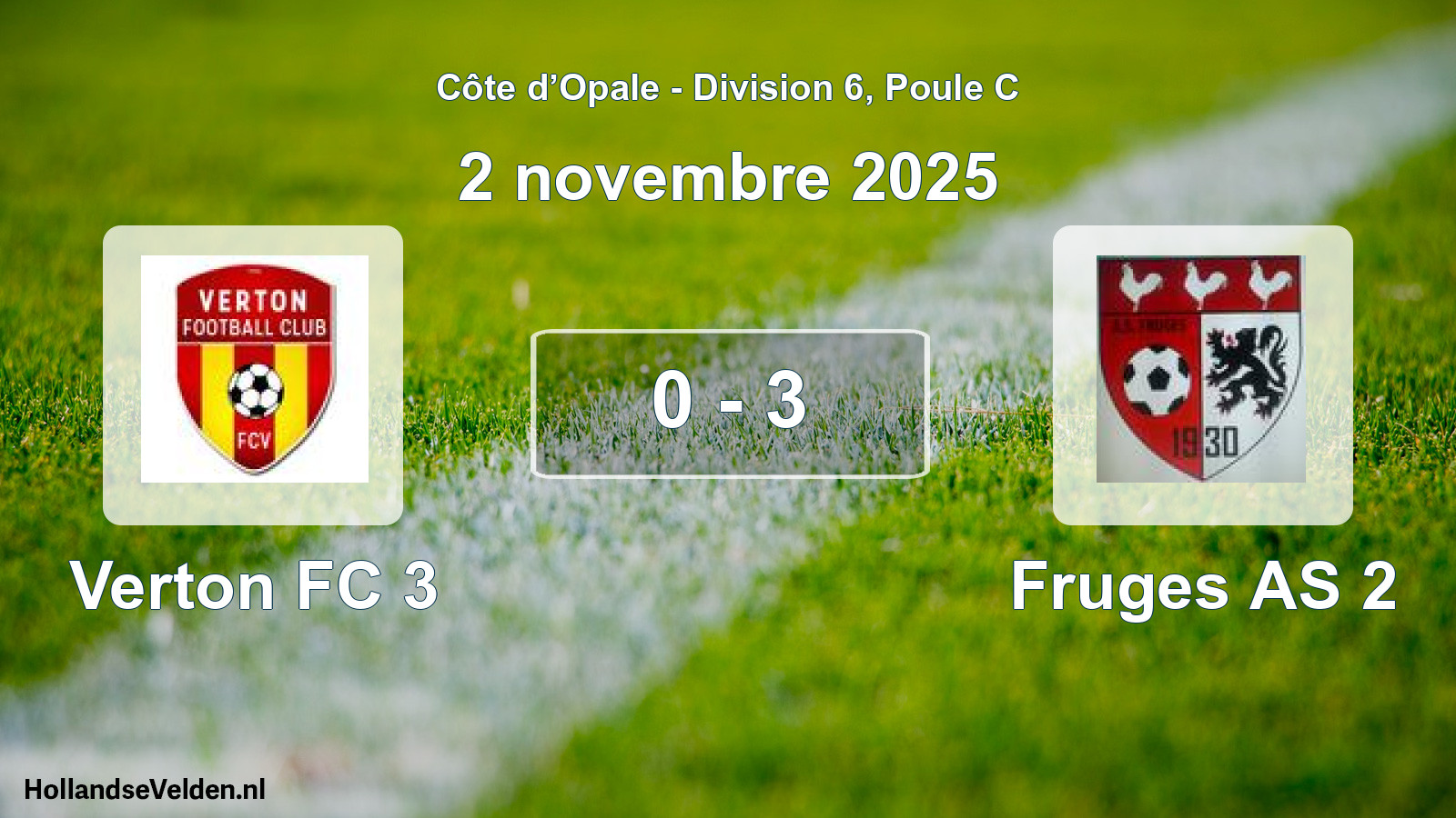 Gespeelde wedstrijd: Verton FC 3 - Fruges AS 2 0 - 3 (2 november 2025)