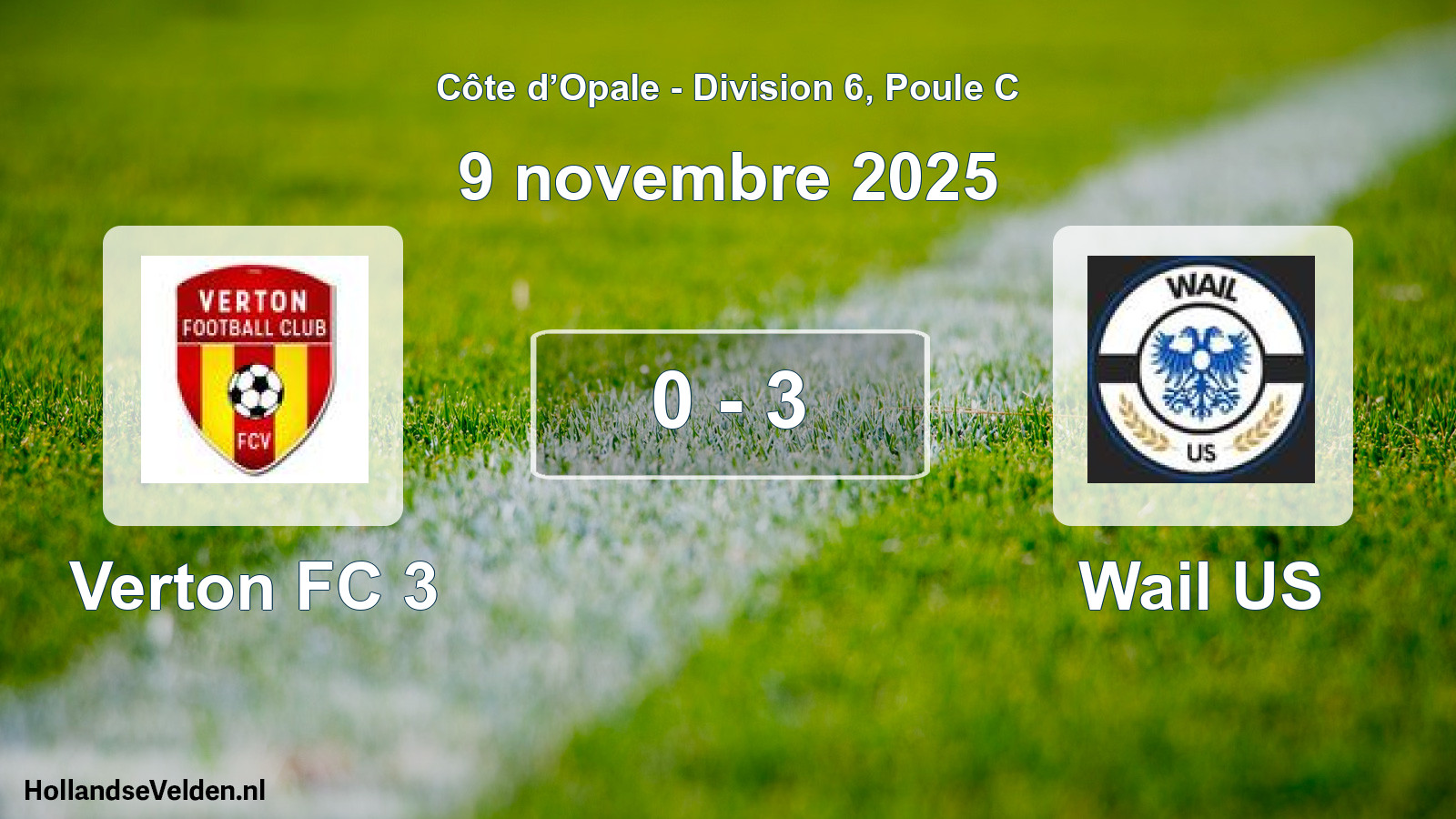Match joué: Verton FC 3 - Wail US 0 - 3 (9 novembre 2025)