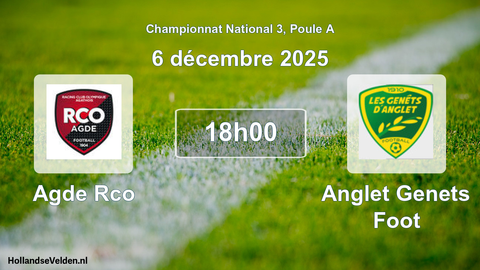 Geplande wedstrijd: Agde Rco - Anglet Genets Foot (6 décembre 2025)