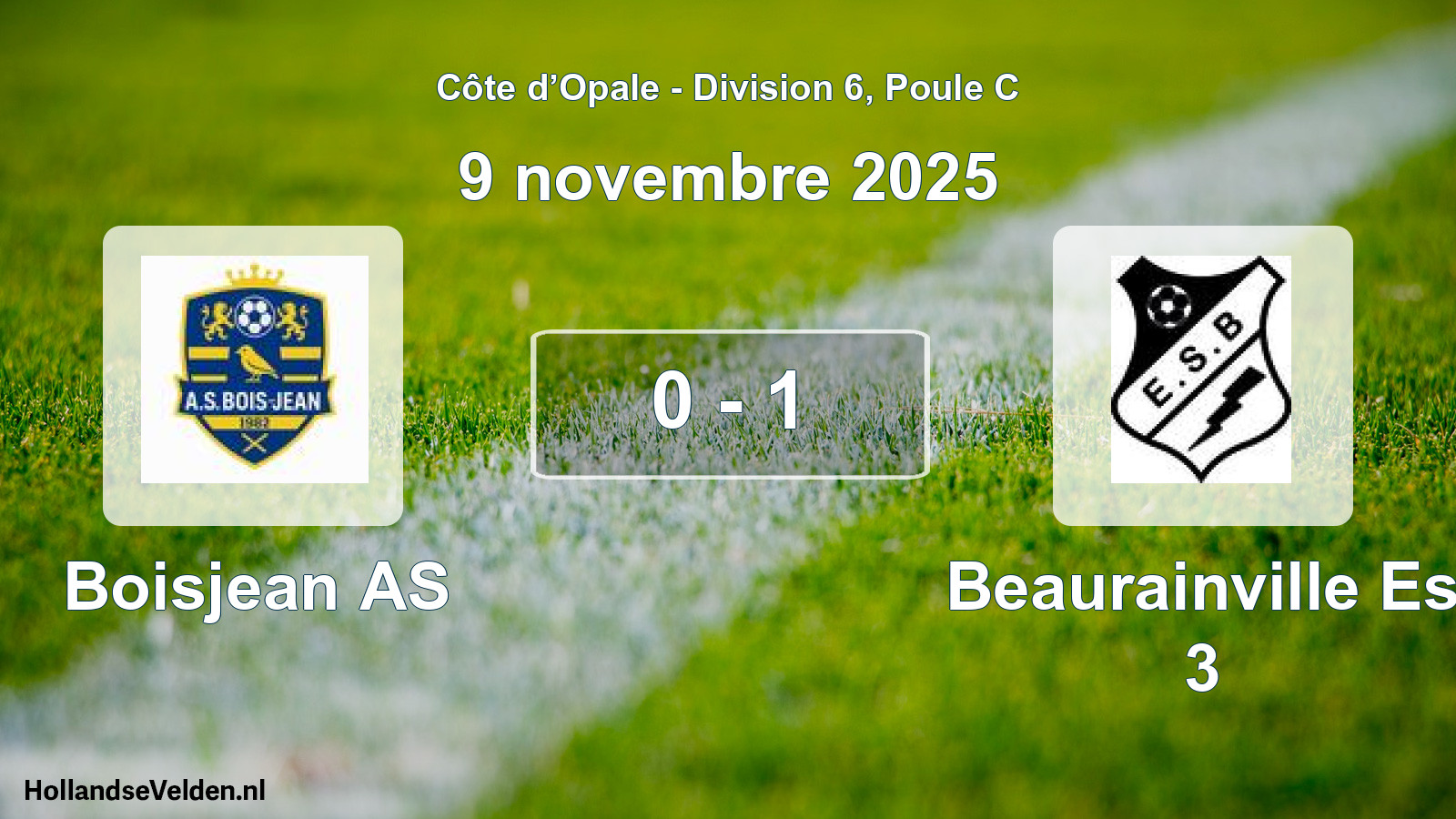 Match joué: Boisjean AS - Beaurainville Es 3 0 - 1 (9 novembre 2025)