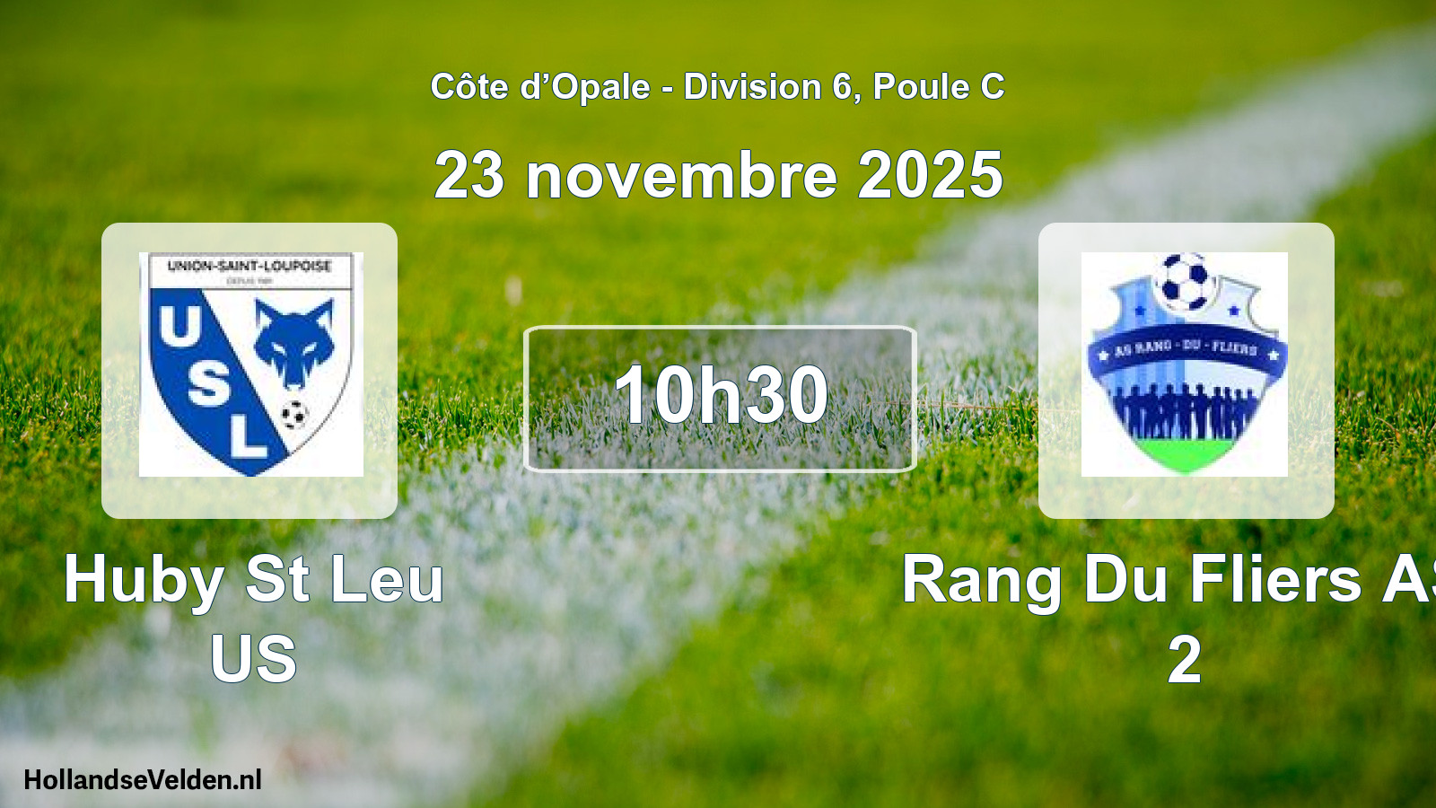 Match programmé: Huby St Leu US - Rang Du Fliers AS 2 (23 novembre 2025)