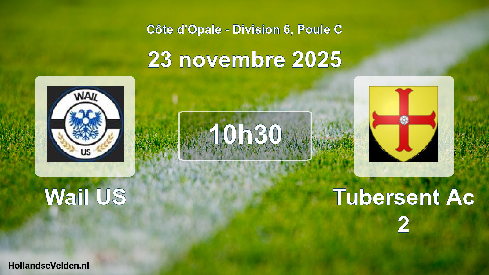 Geplande wedstrijd: Wail US - Tubersent Ac 2 (23 november 2025)
