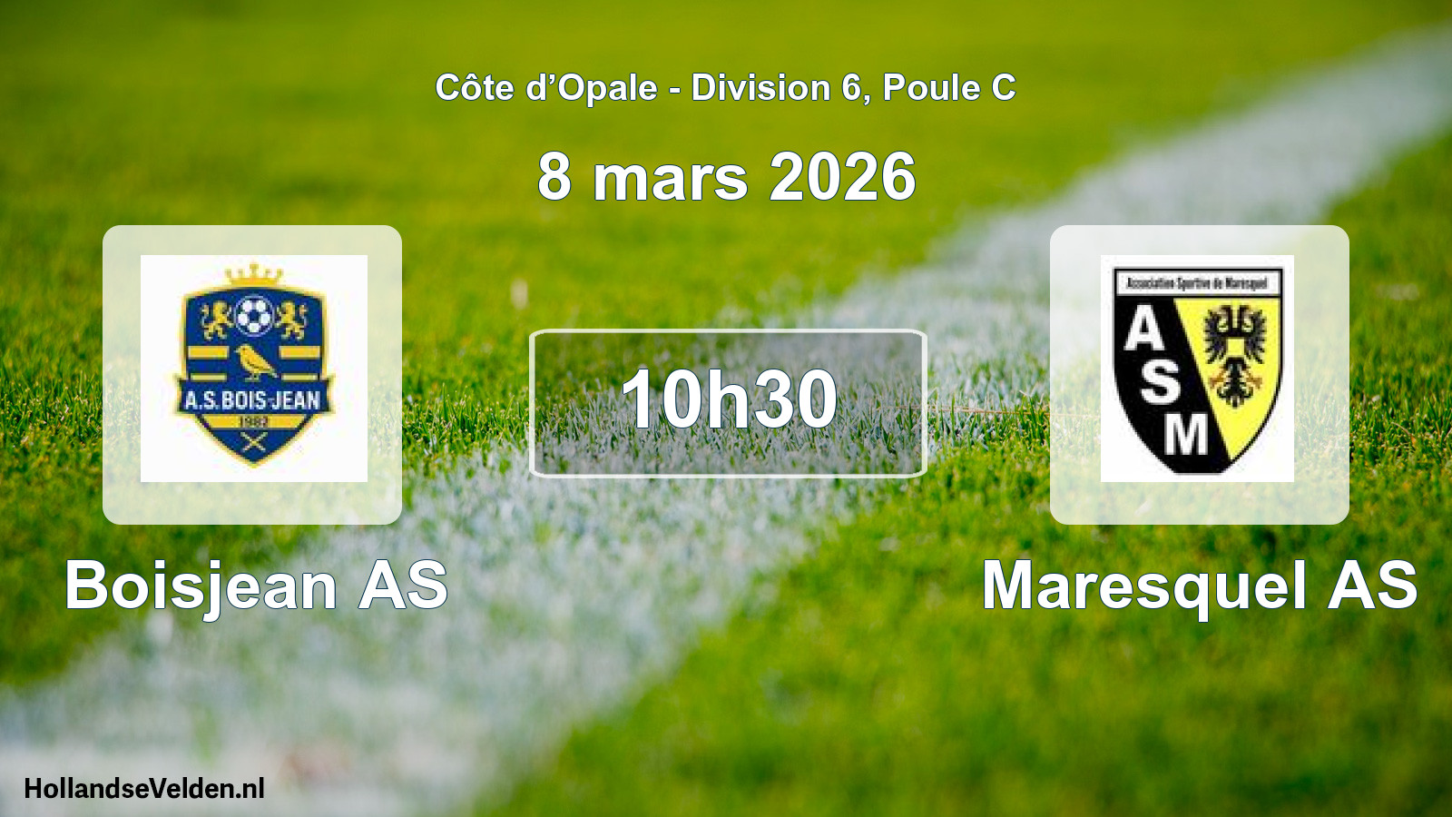 Match programmé: Boisjean AS - Maresquel AS (8 mars 2026)