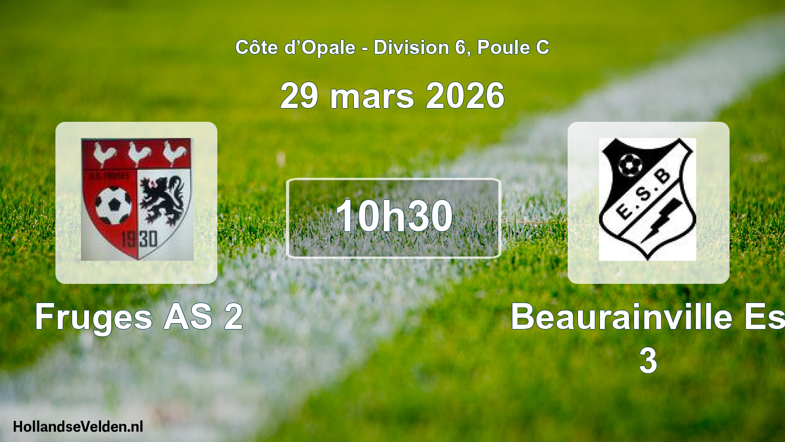 Match programmé: Fruges AS 2 - Beaurainville Es 3 (29 mars 2026)