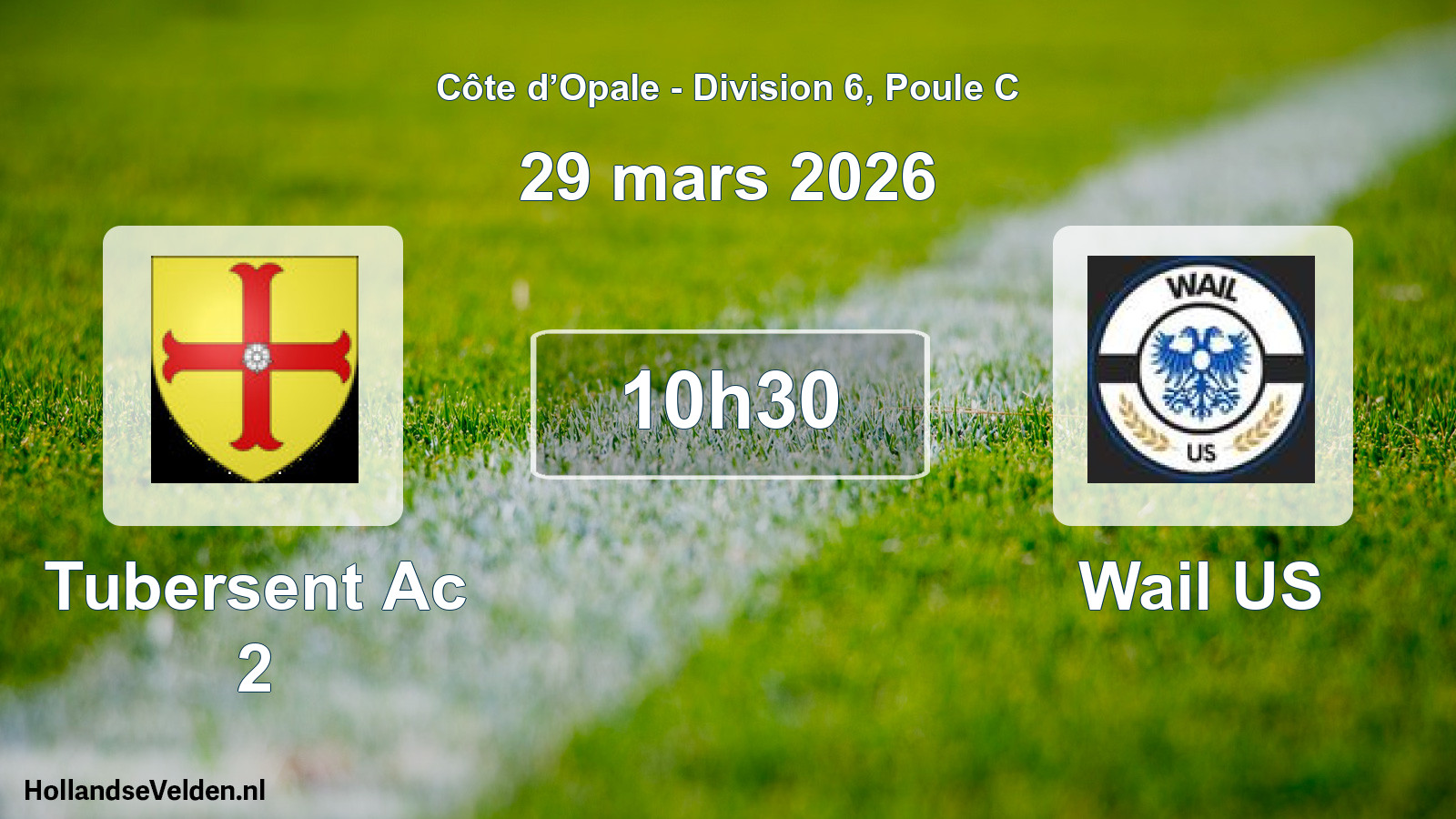 Match programmé: Tubersent Ac 2 - Wail US (29 mars 2026)