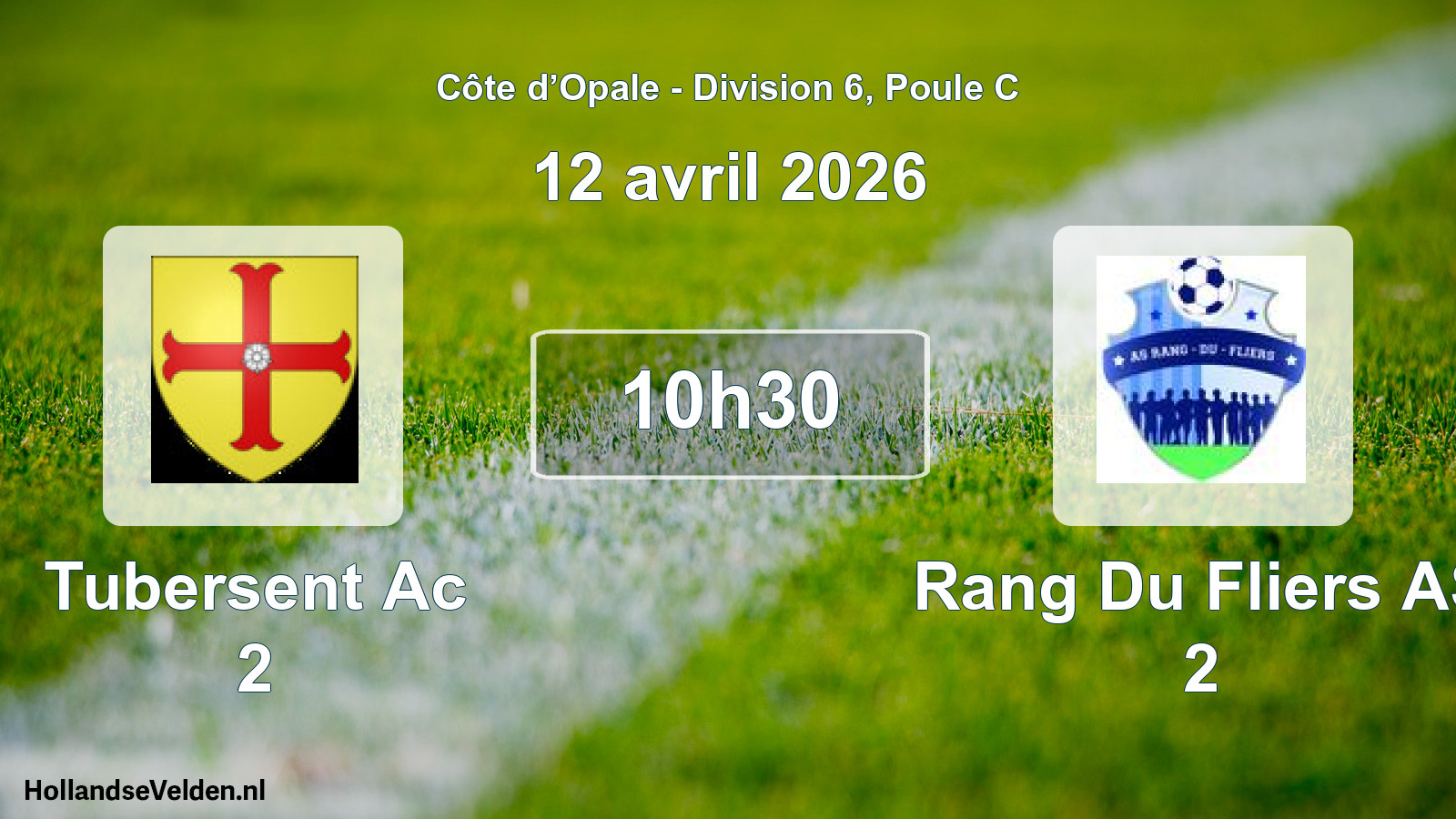 Match programmé: Tubersent Ac 2 - Rang Du Fliers AS 2 (12 avril 2026)