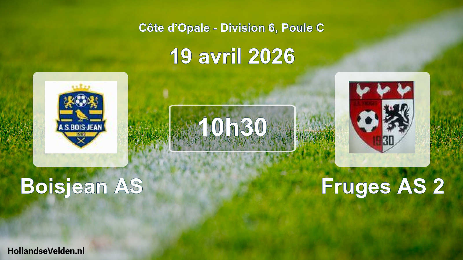 Match programmé: Boisjean AS - Fruges AS 2 (19 avril 2026)