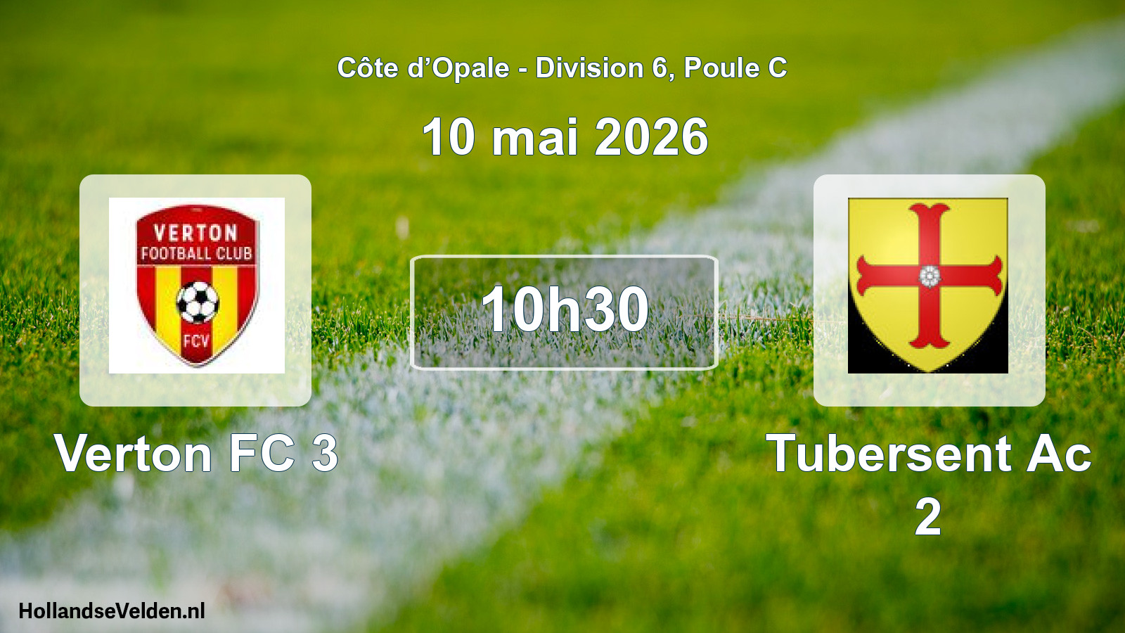 Match programmé: Verton FC 3 - Tubersent Ac 2 (10 mai 2026)