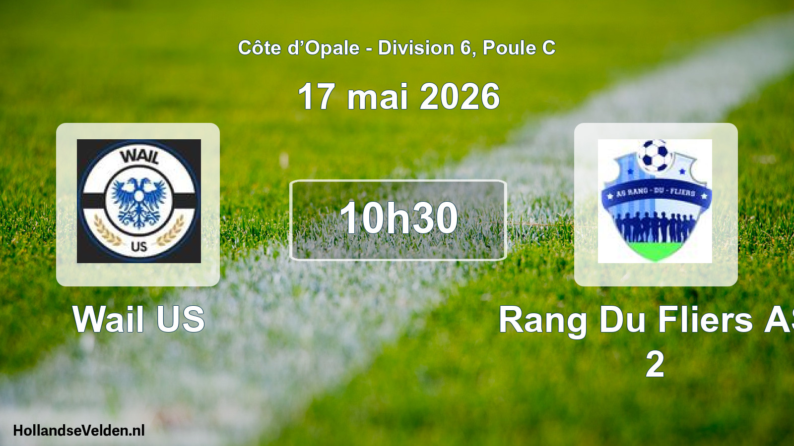 Match programmé: Wail US - Rang Du Fliers AS 2 (17 mai 2026)