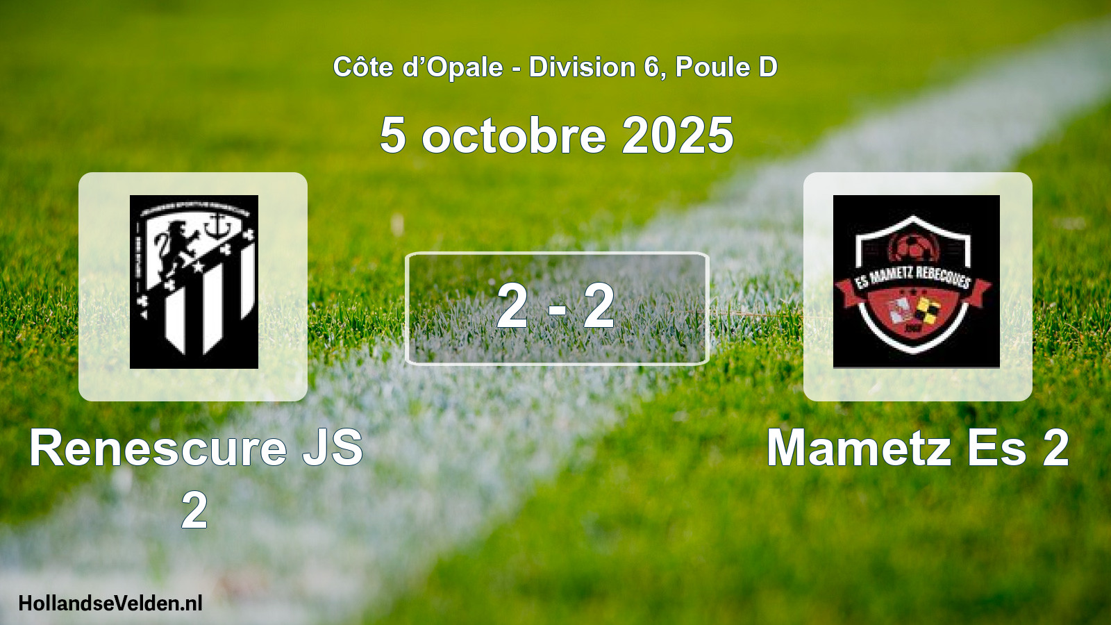 Gespeelde wedstrijd: Renescure JS 2 - Mametz Es 2 2 - 2 (5 oktober 2025)