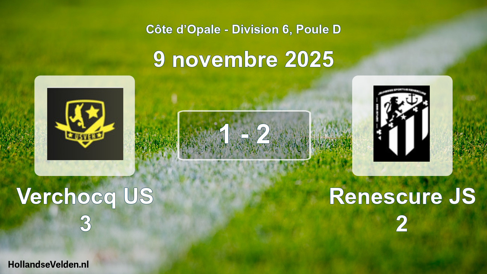 Match joué: Verchocq US 3 - Renescure JS 2 1 - 2 (9 novembre 2025)