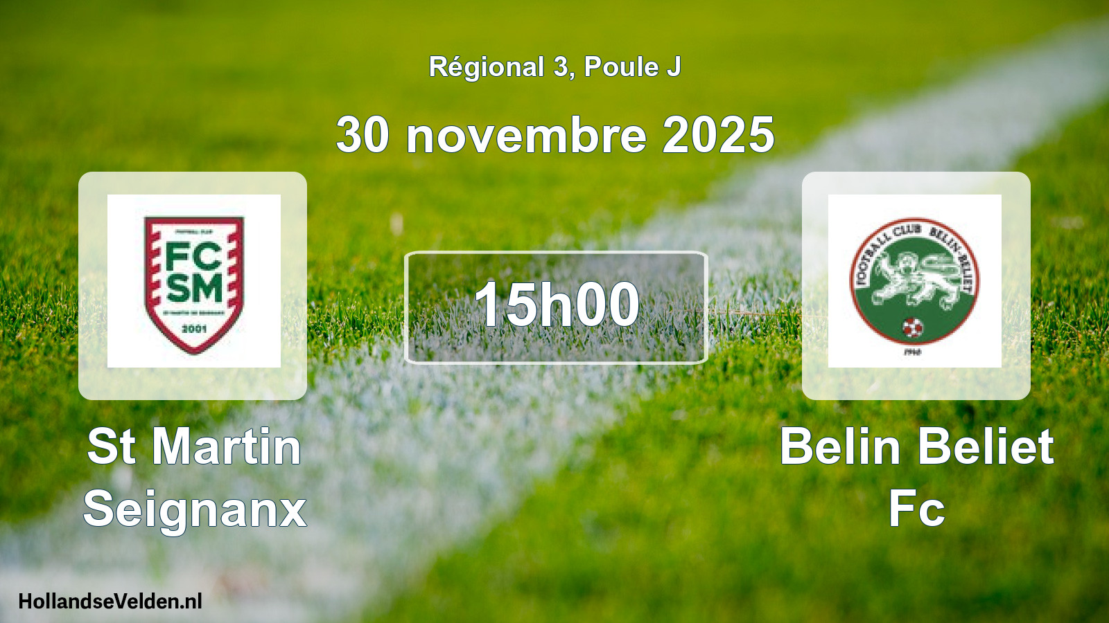 Geplande wedstrijd: St Martin Seignanx - Belin Beliet Fc (30 november 2025)