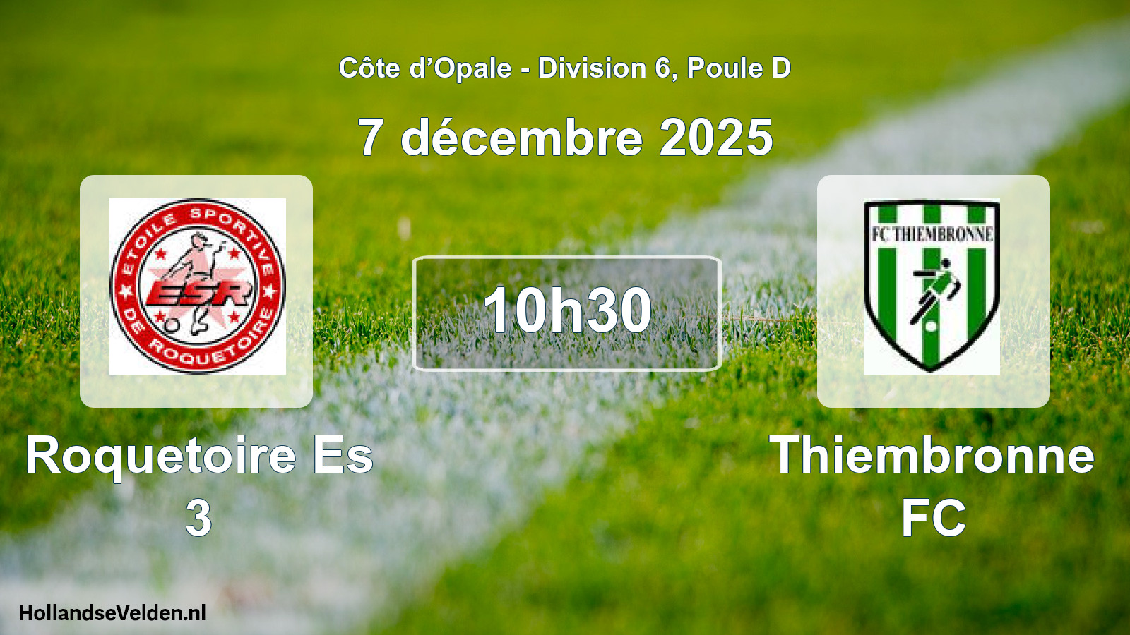 Match programmé: Roquetoire Es 3 - Thiembronne FC (7 décembre 2025)