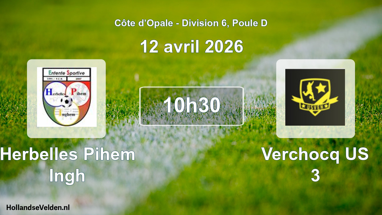 Match programmé: Herbelles Pihem Ingh - Verchocq US 3 (12 avril 2026)