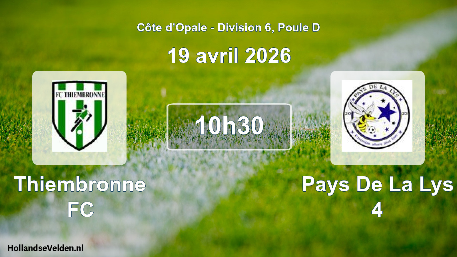 Match programmé: Thiembronne FC - Pays De La Lys 4 (19 avril 2026)