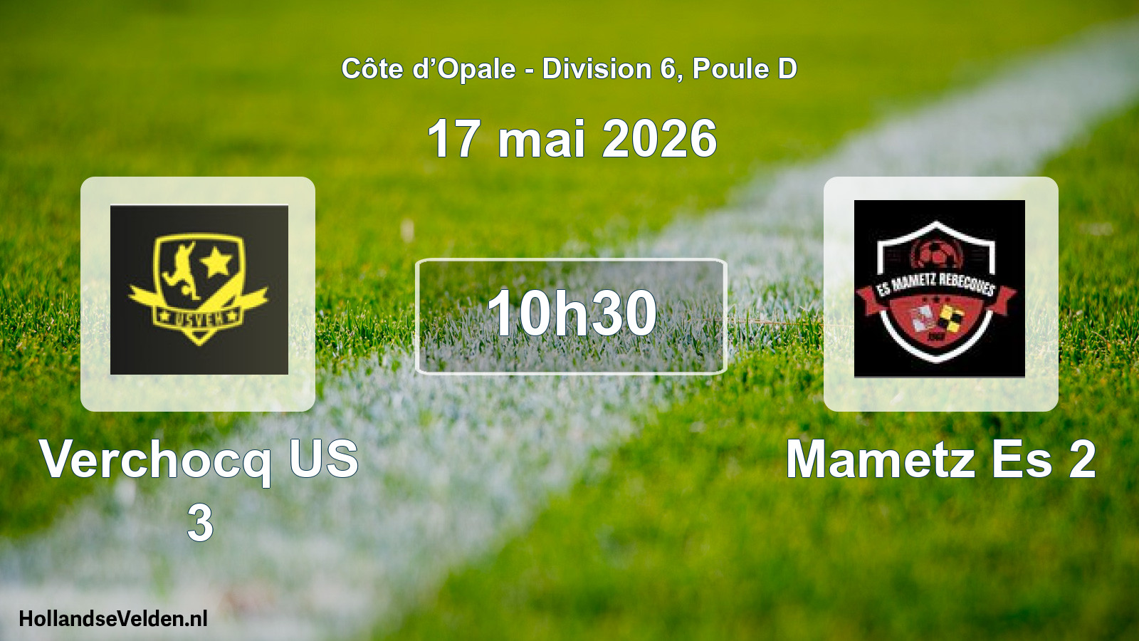 Match programmé: Verchocq US 3 - Mametz Es 2 (17 mai 2026)